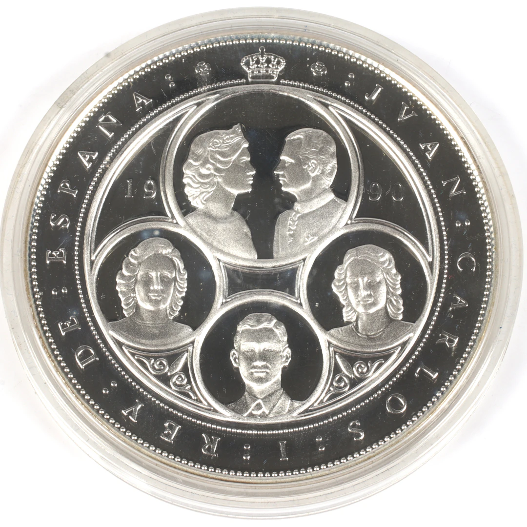 SILVERMEDALJ, 925/1000, 10 000 Peseta, Juan Carlos I, Spanien. 1990.