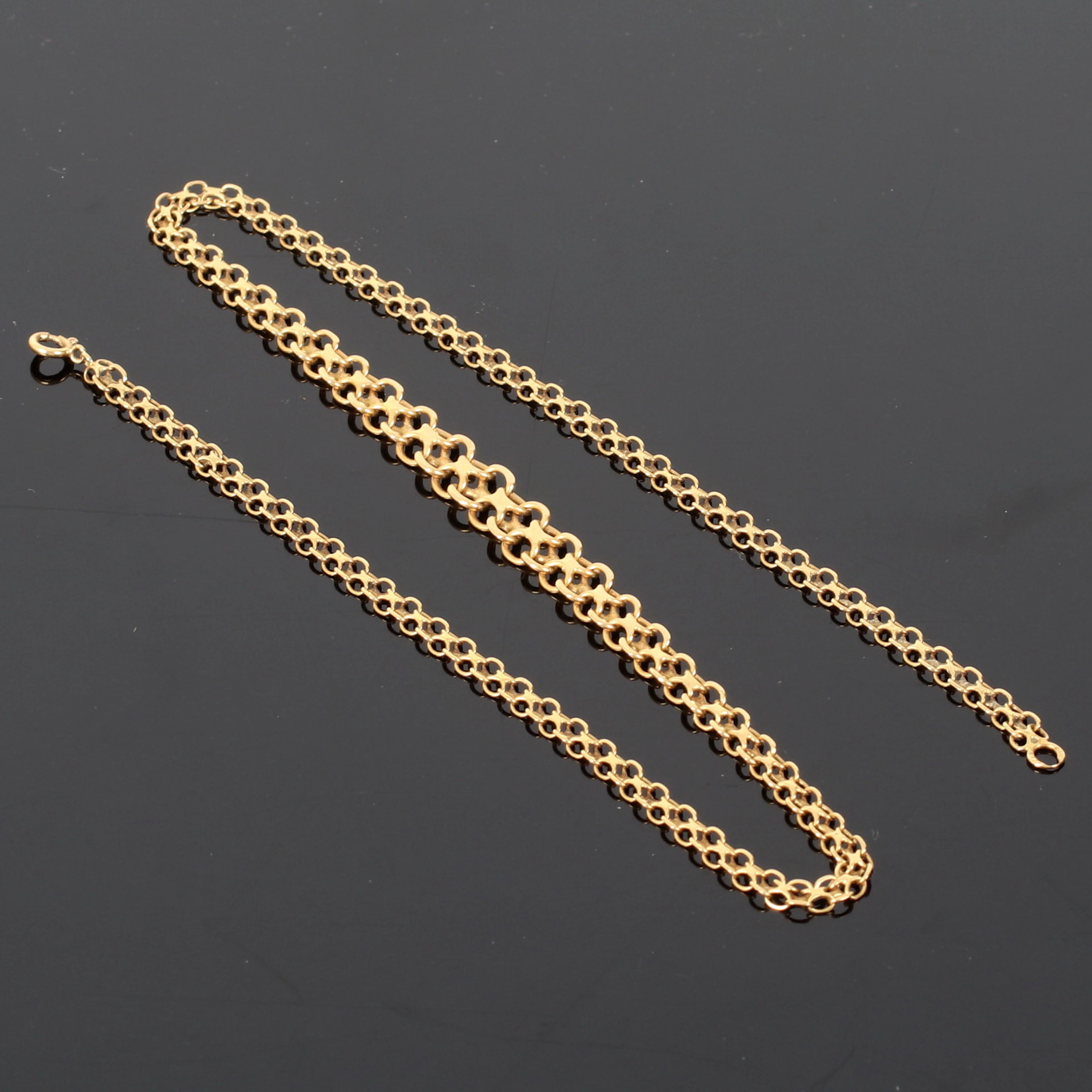 COLLIER, 18k guld, doserad x-länk, Alton, Falköping. 1900-tal.