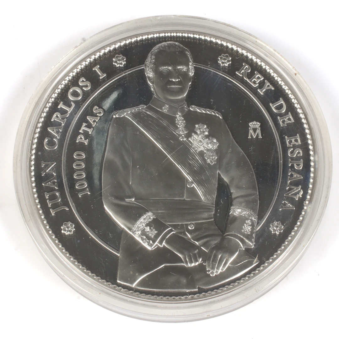 SILVERMEDALJ, 925/1000, 10 000 Peseta, Juan Carlos I, Spanien. 2000.