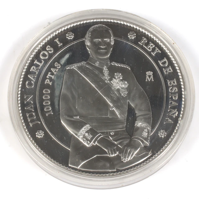 SILVERMEDALJ, 925/1000, 10 000 Peseta, Juan Carlos I, Spanien. 2000.