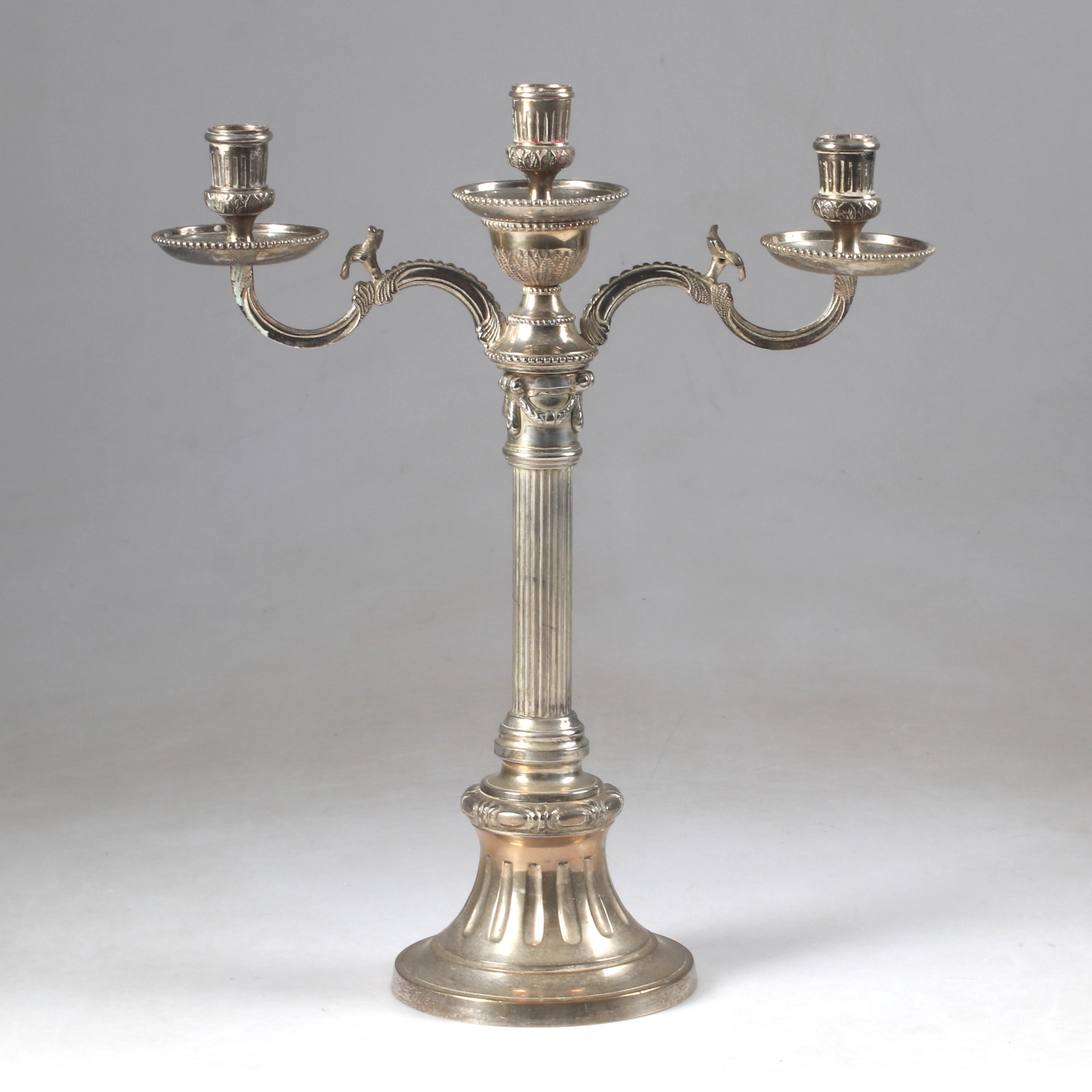 KANDELABER, "Väsby", vitmetall, Ikeas 1700-talsserie, 1990-tal.