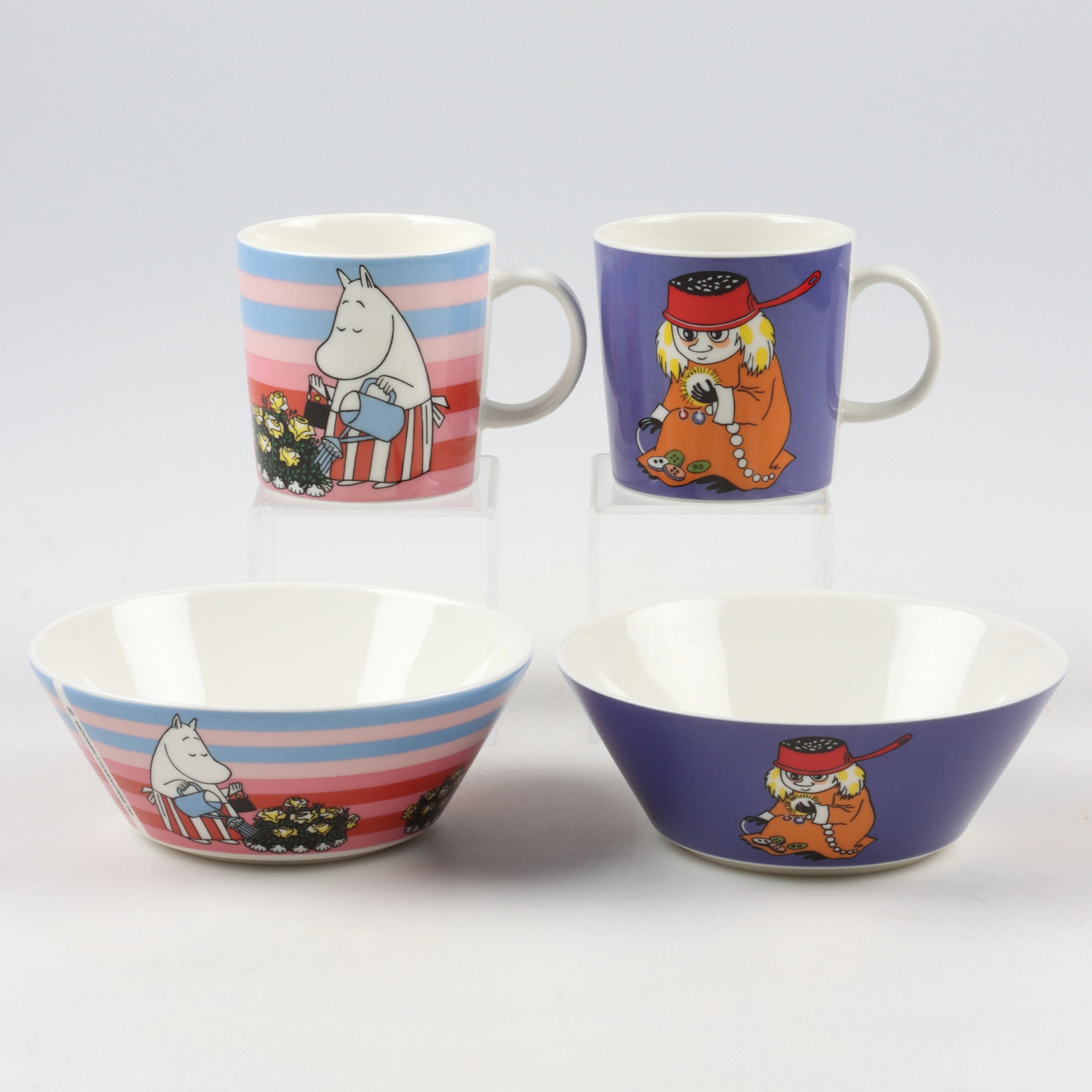 MUGGAR, 2 st, SKÅLAR, 2 st, porslin, "Moomin Characters, Arabia, 2000-tal.