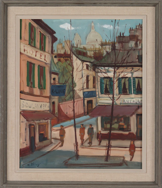 ILS ÖBERG. Motiv från Montmartre, olja på duk, signerad.