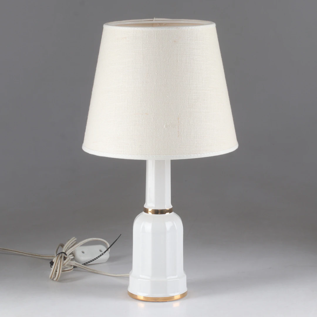 BORDSLAMPA, porslin, Søholm Danmark, 1900-talets mitt.