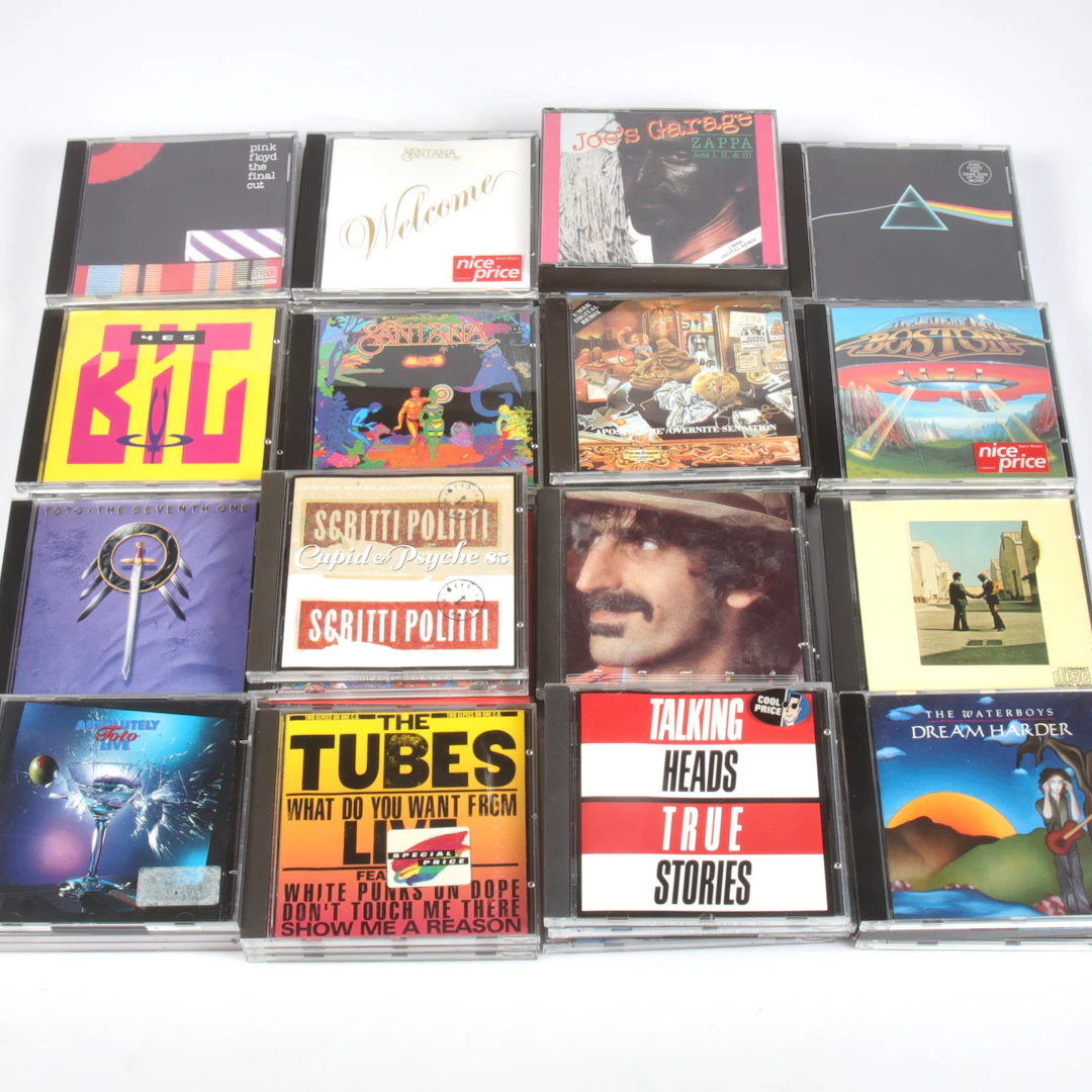 CD-SKIVOR, ca 52 st, Santana, Zappa, Yes, Toto, Pink Floyd, Talking