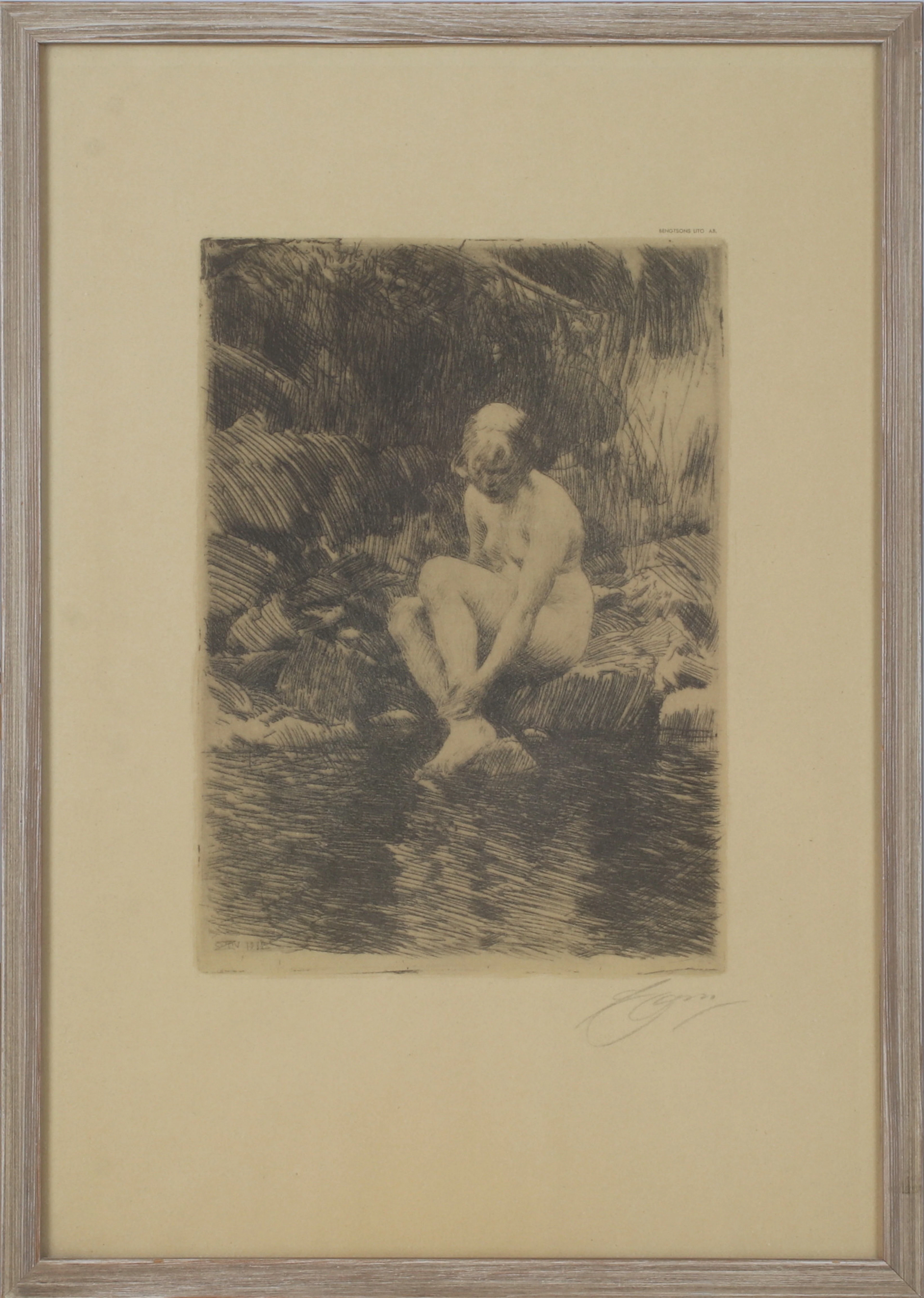ANDERS ZORN. 'Dagmar', tryck, signerad i trycket, Bengtssons Lito AB.