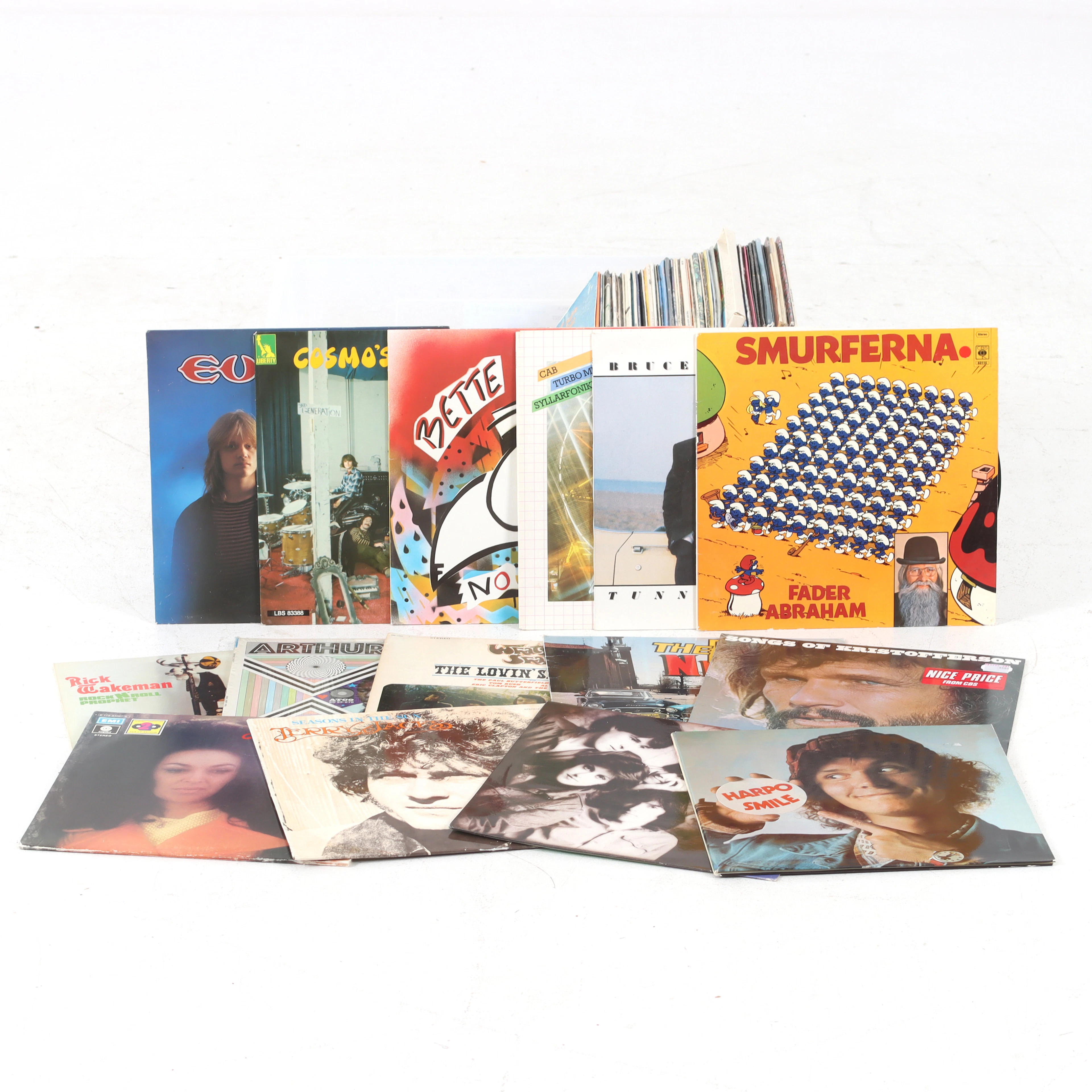 LP-SKIVOR och SINGLAR, ca 100 st, pop, rock, mm. 1960/90-tal.