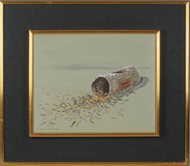 BRUNO WIKLUND. "Maggotburken", olja på duk, signerad.