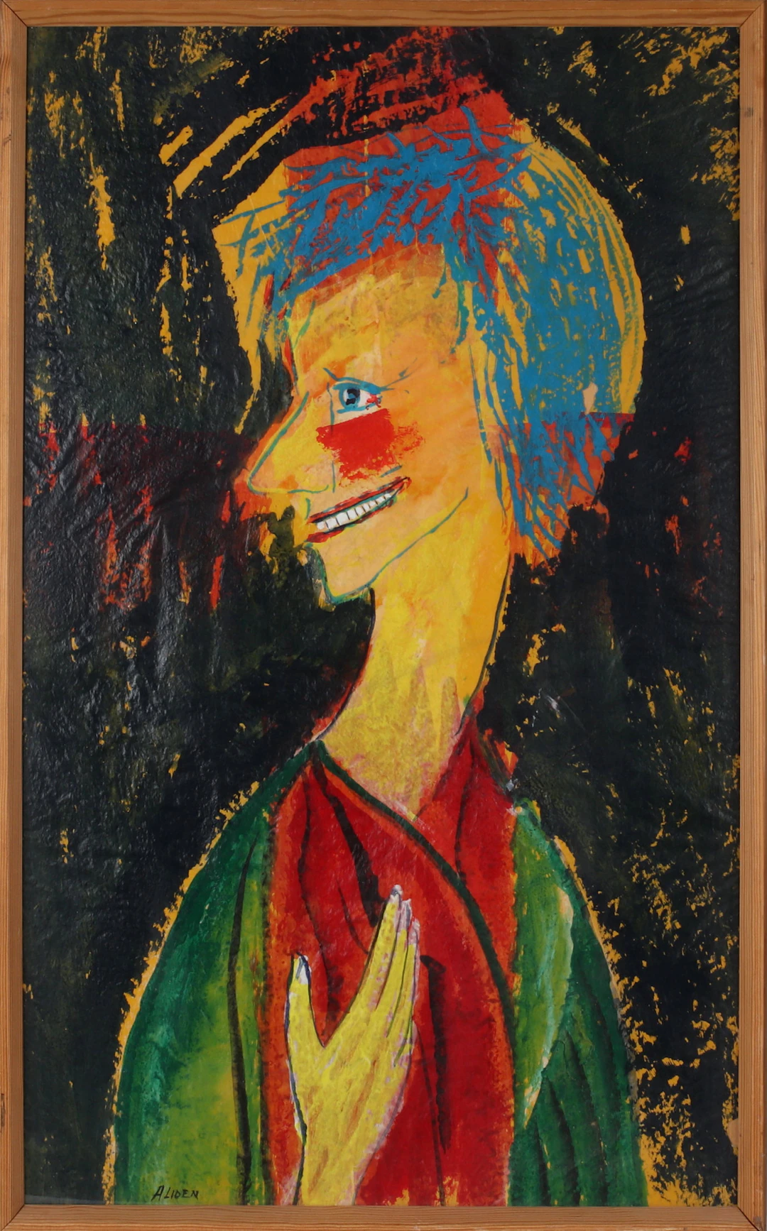 ANDERS LIDÉN. Figur i profil, akryl på papper, signerad.