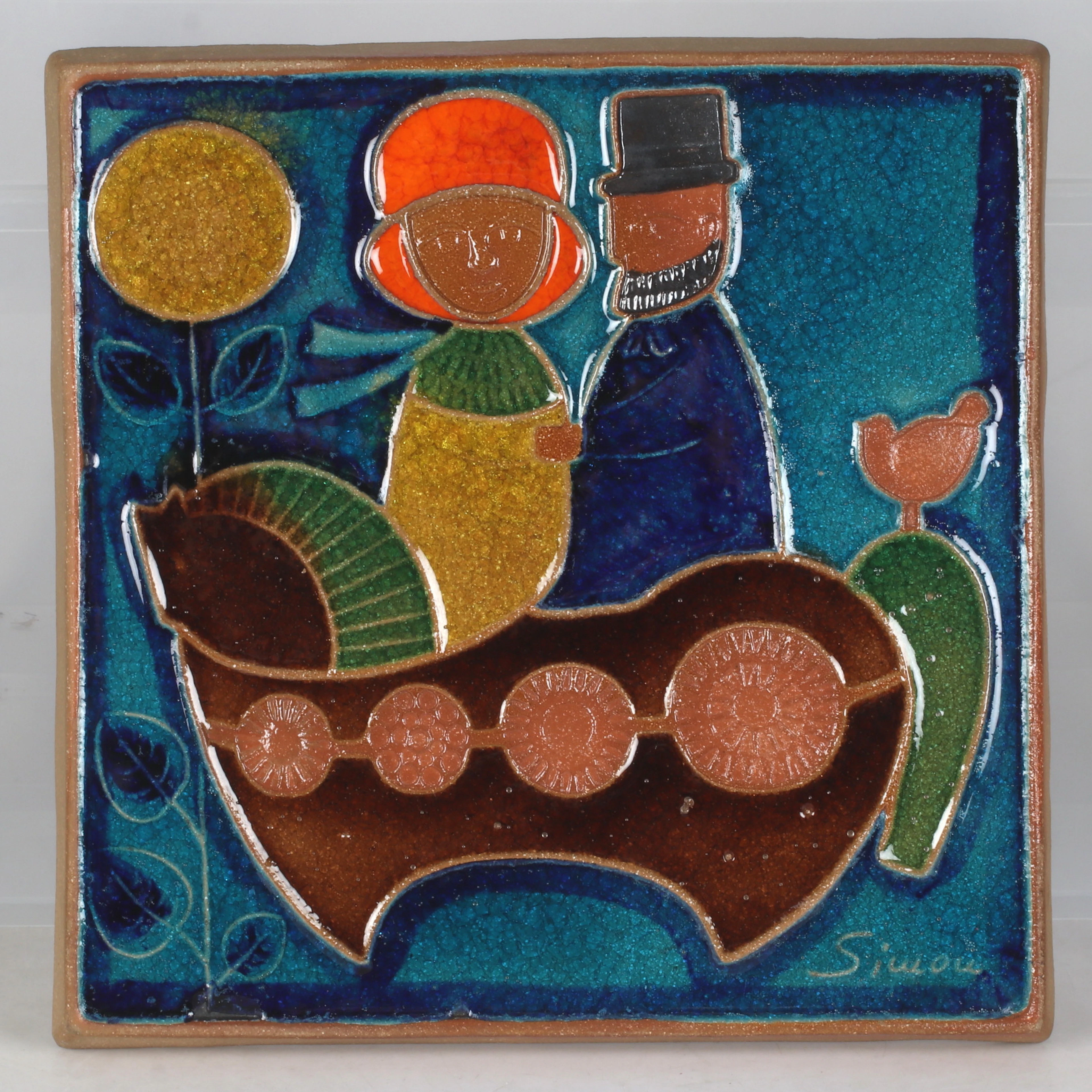 JOSEPH SIMON. Väggrelief, keramik, Söholm, Danmark.
