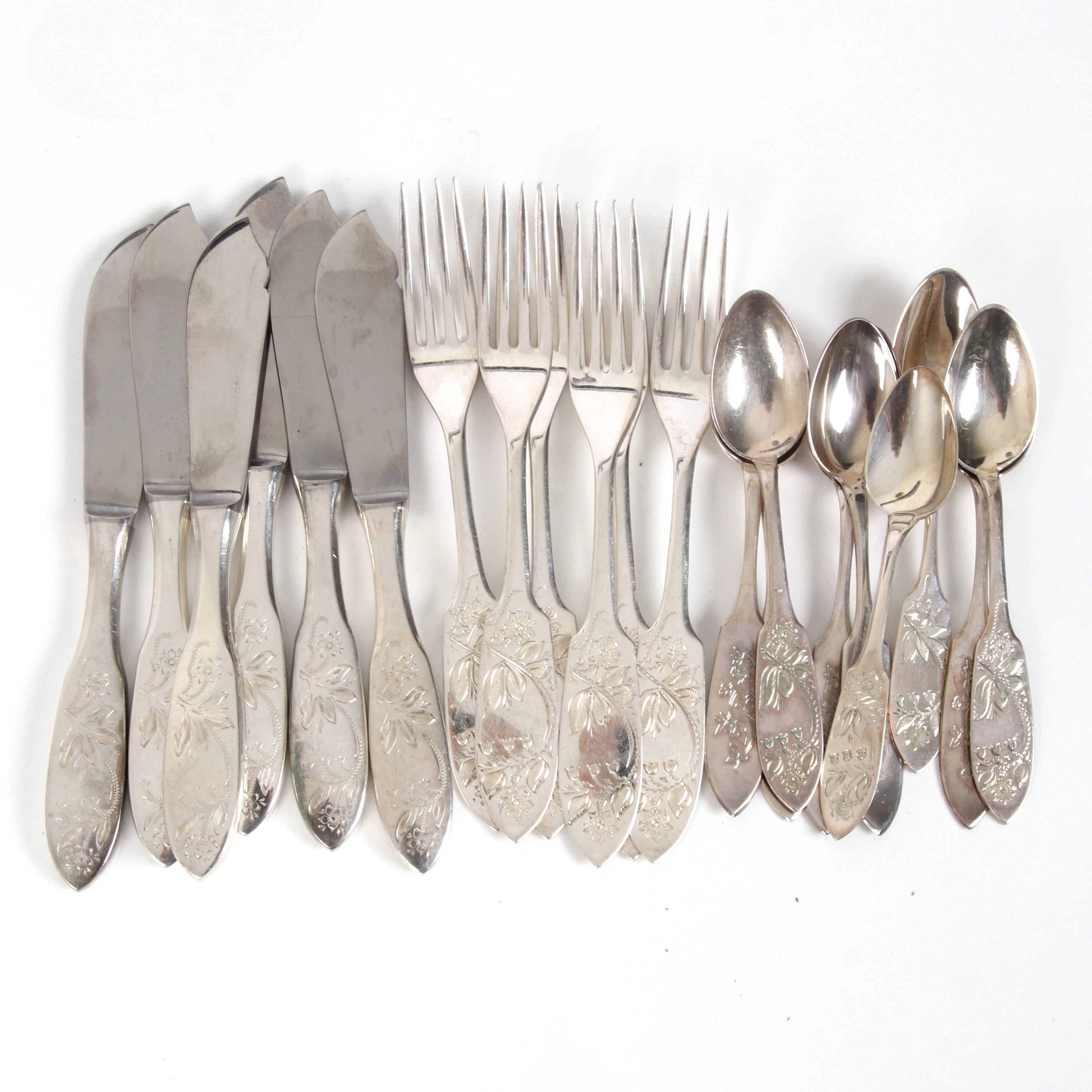 BESTICK, 21 delar silver, modell "Tornedal", Cop, 1960-tal. Bruttovikt
