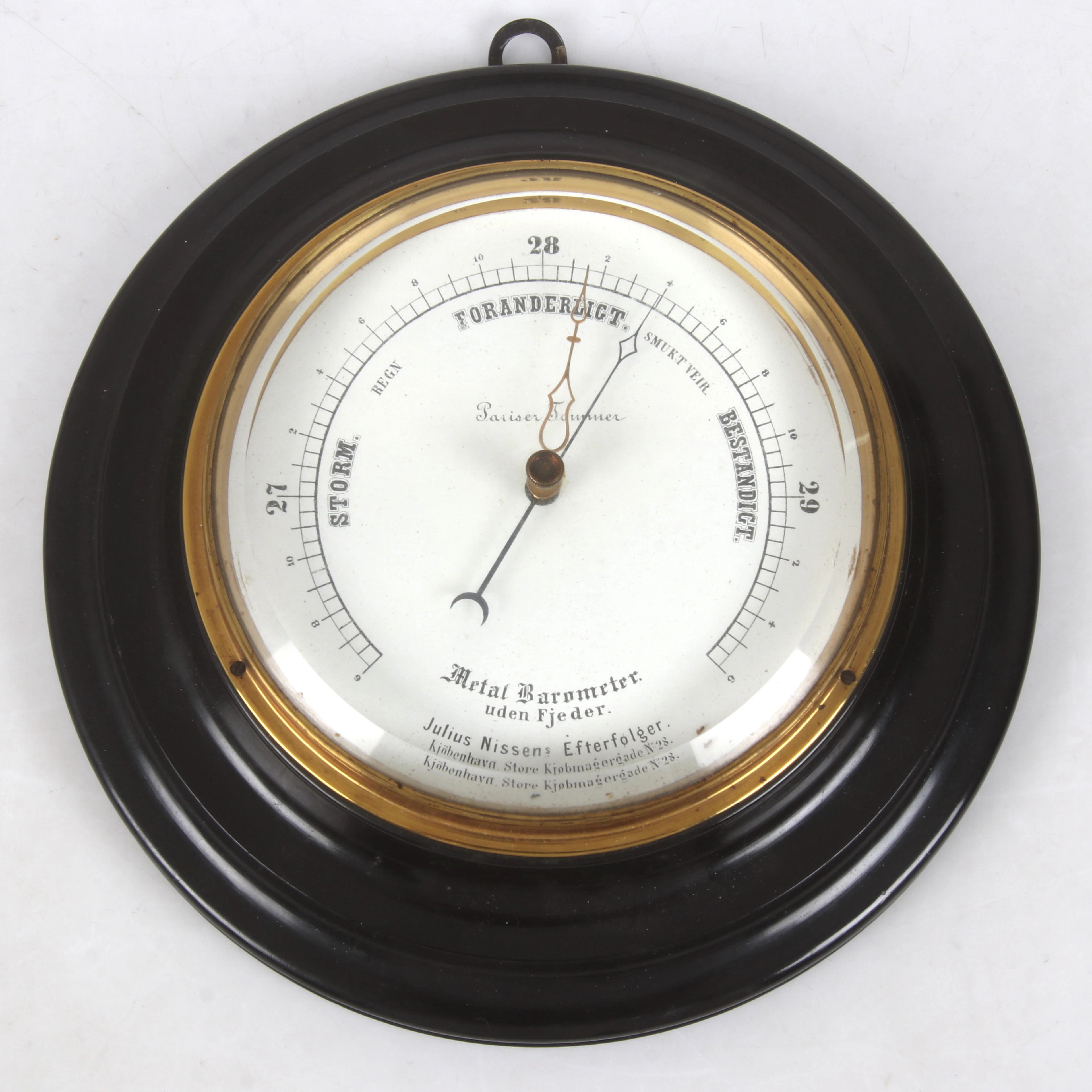 BAROMETER, Julius Nissens fterfolger, Kjöbenhavn, Danmark, 18/1900-tal.
