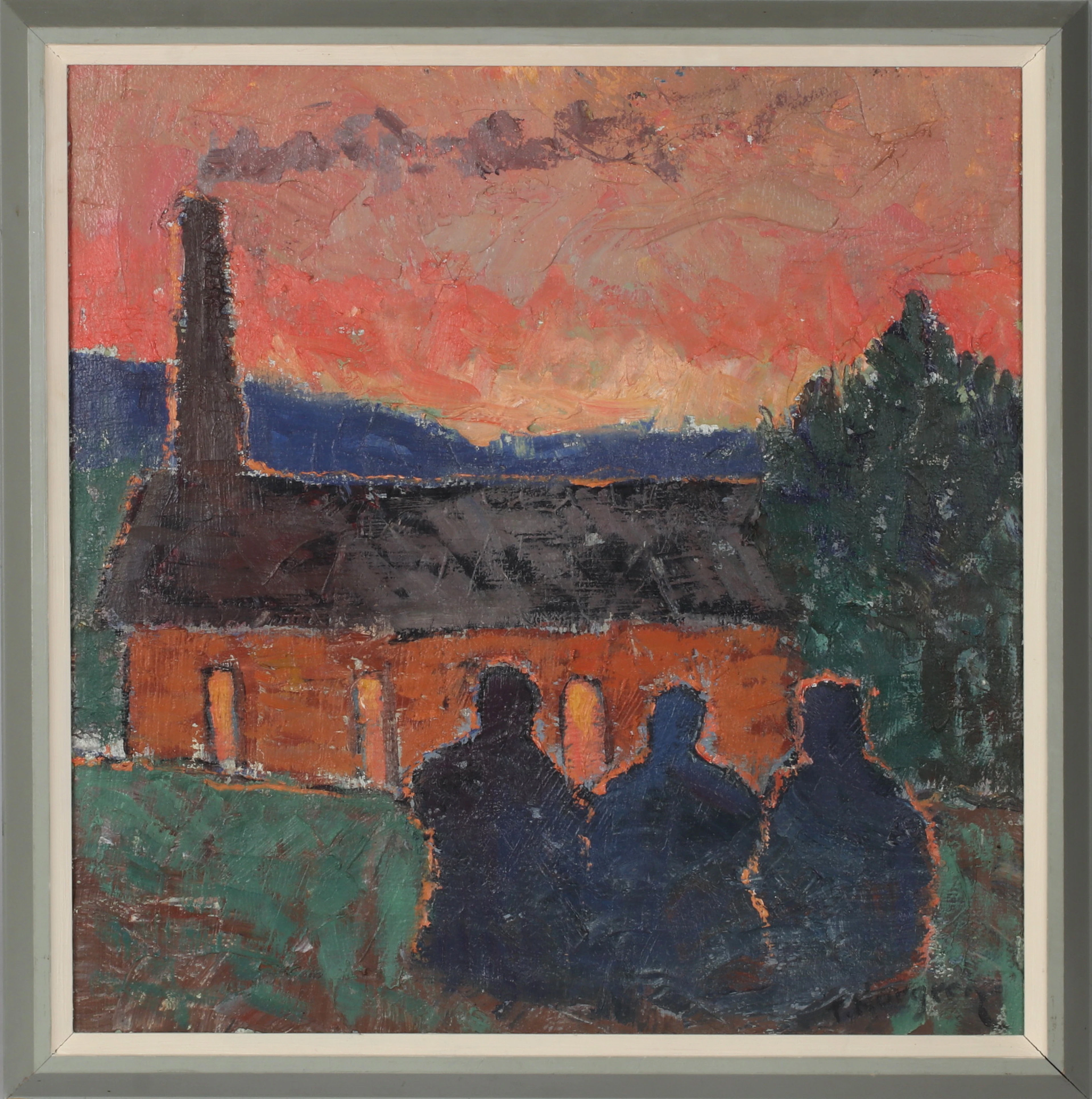 TORSTEN NORGREN. "Sommarmorgon, vid gamla smedjan Matfors", olja på