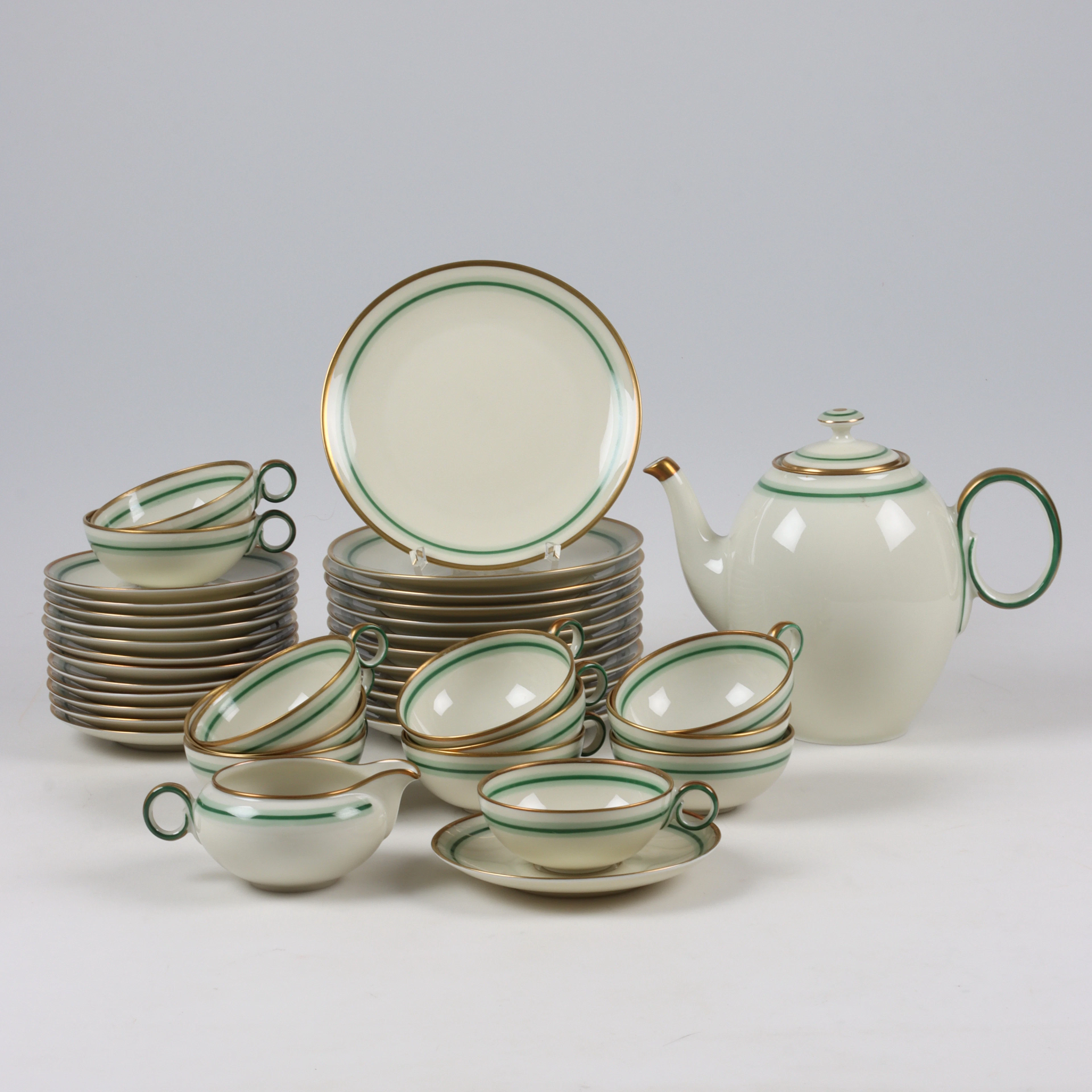 KAFFESERVIS, 40 delar, art deco. Modell 45, Hackefors. 1940-tal.