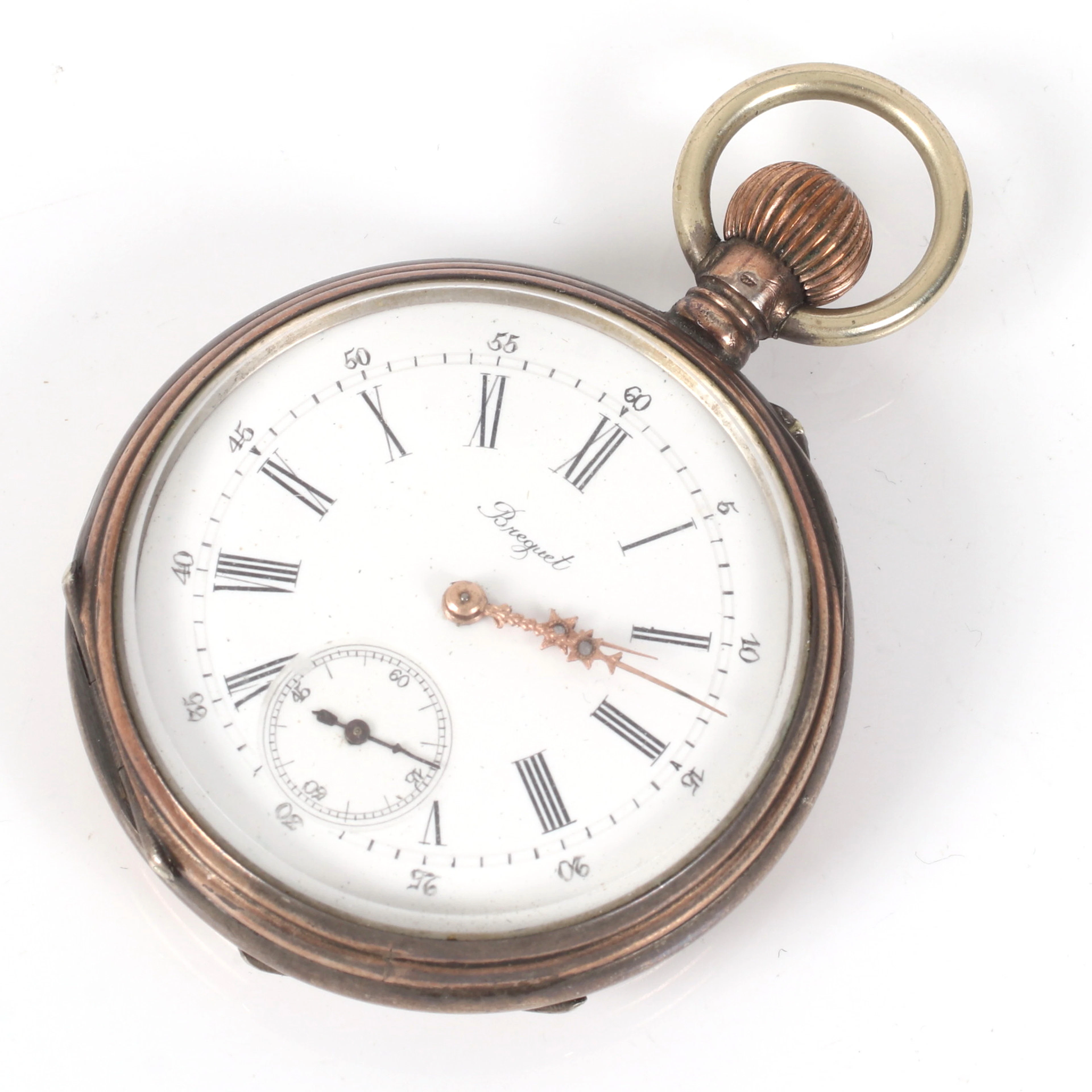 FICKUR, boett i silver, manuellt uppdrag, Breguet, tidigt 1900-tal.