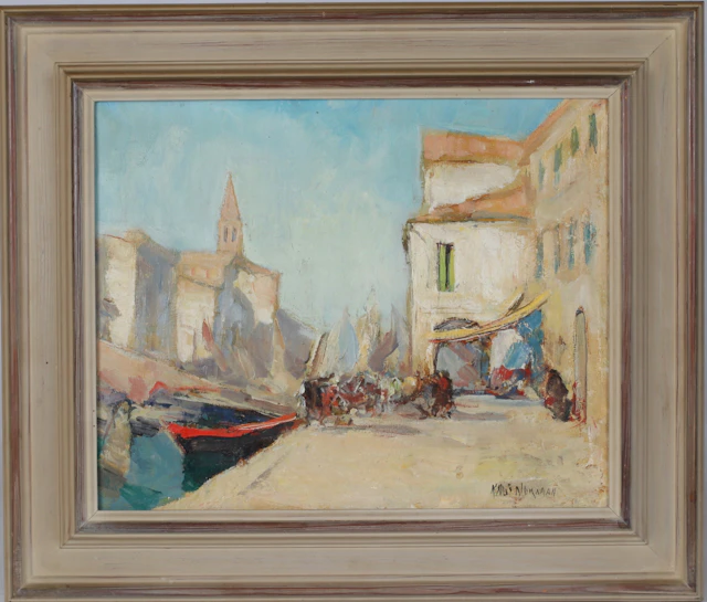 KNUT NORRMAN. Motiv från Venedig, olja på duk, signerad.