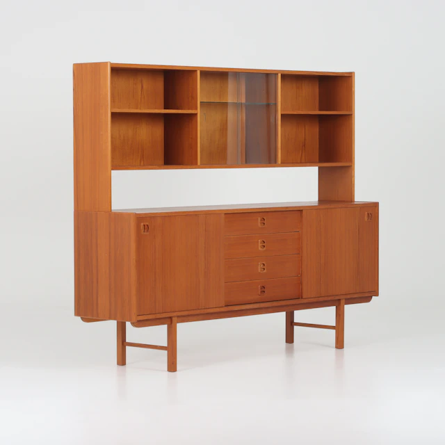 ERIK WÖRTZ. Sideboard och bokhylla, Tvådelat, "Korsör", IKEA, 1960-tal.
