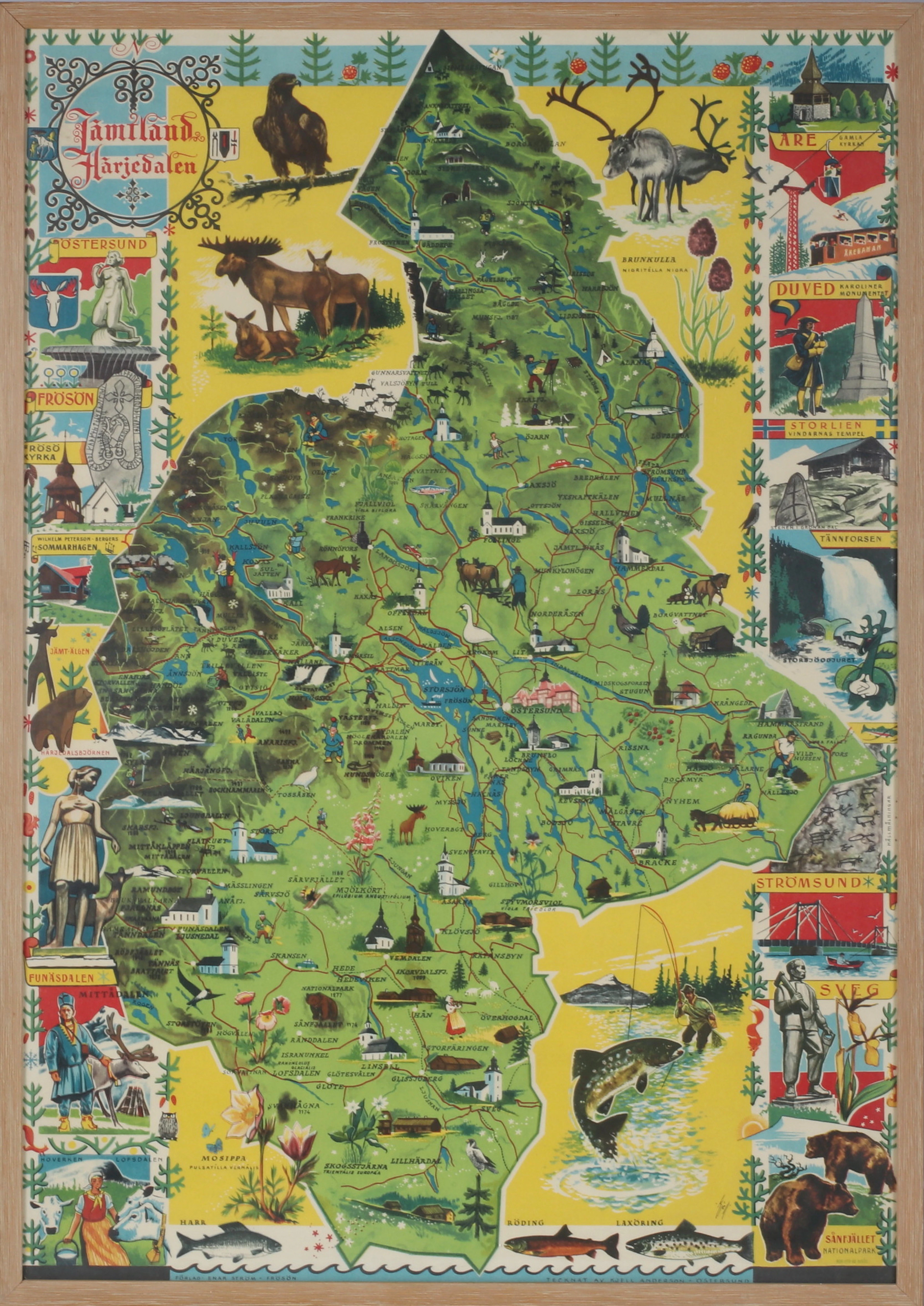 KJELL ANDERSON. "Jämtland/Härjedalen", affisch, Einar Ström förlag/Bok-lito