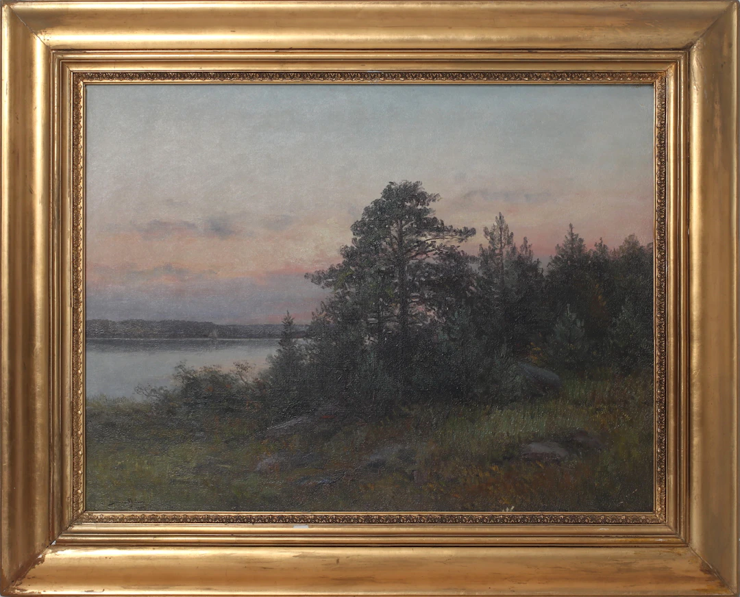 SEVERIN NILSON. Skymningslandskap, signerad samt daterad 1909.