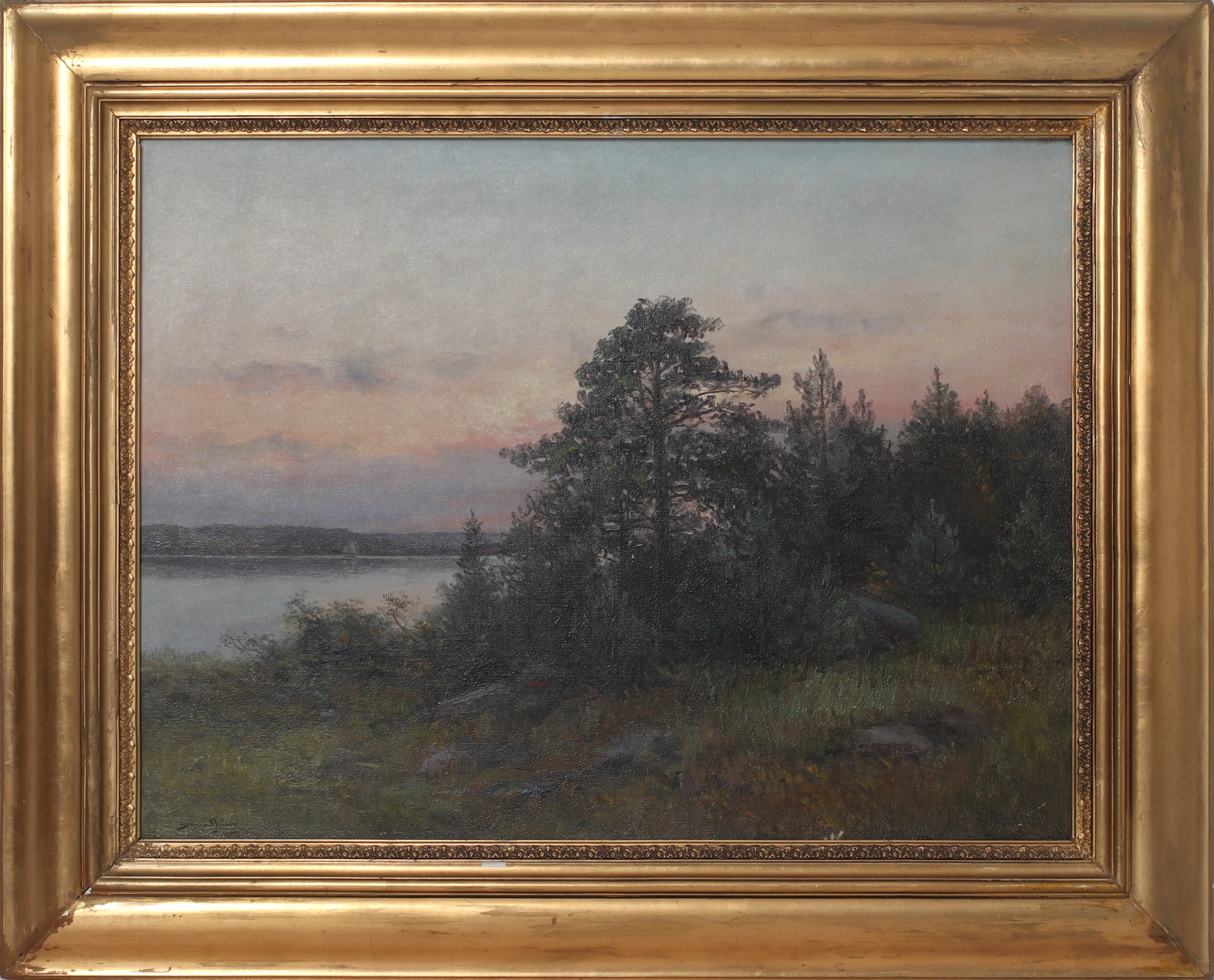 SEVERIN NILSON. Skymningslandskap, signerad samt daterad 1909.
