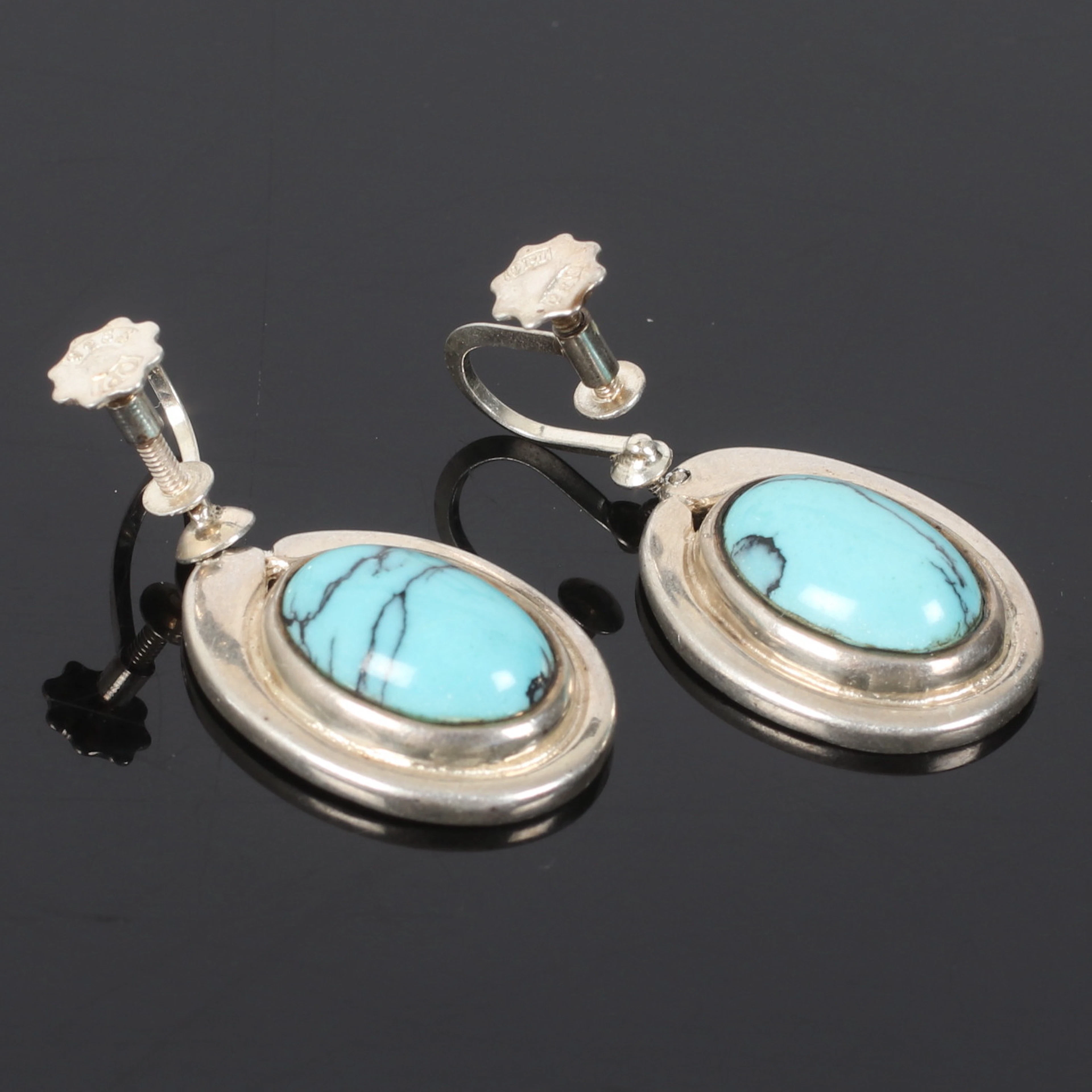 ÖRHÄNGEN, Sterling silver, med turkoser, Sandberg Sweden AB, Falköping.