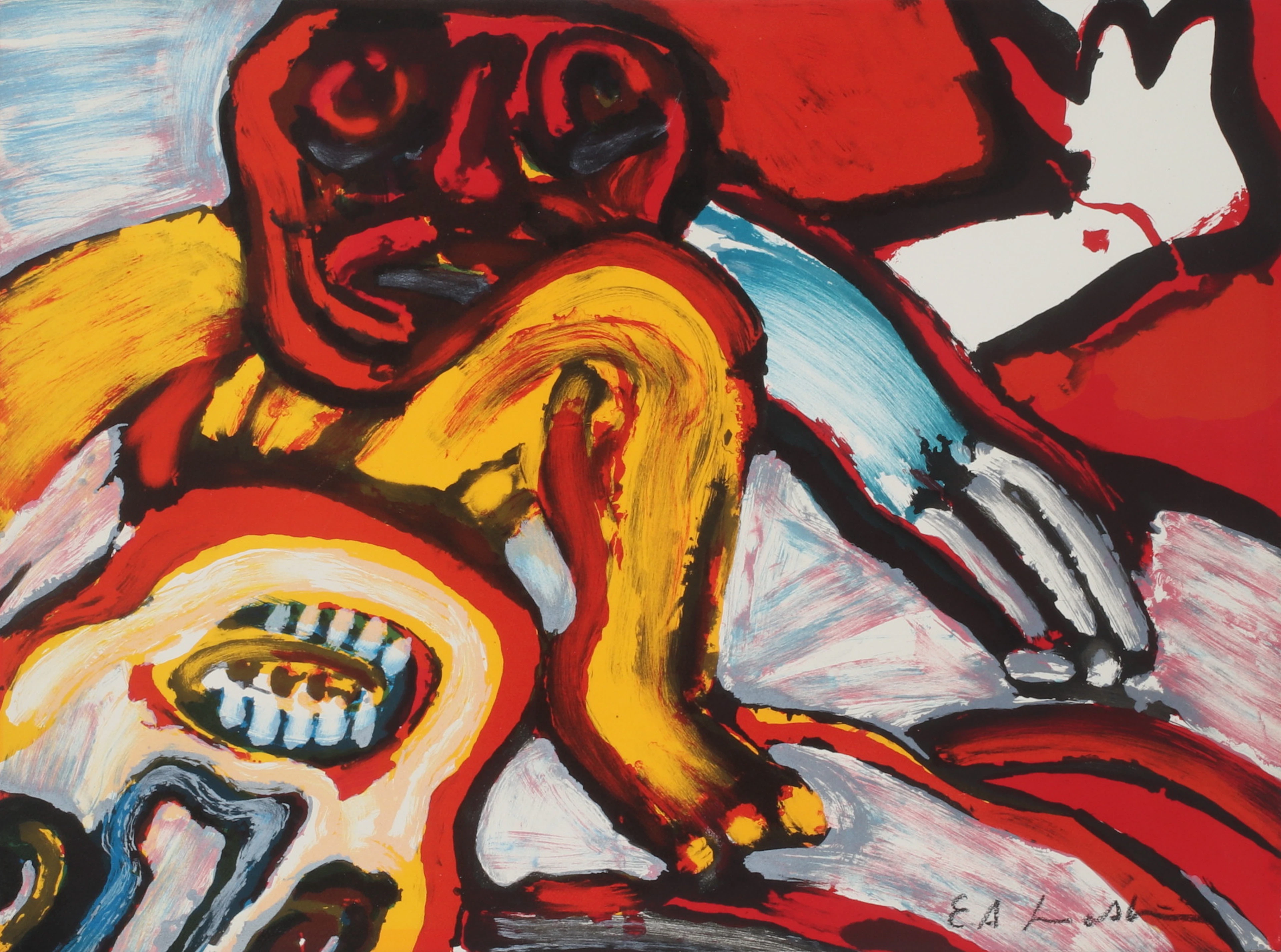 BENGT LINDSTRÖM. Figurkomposition, färglitografi, signerad EA-upplaga.