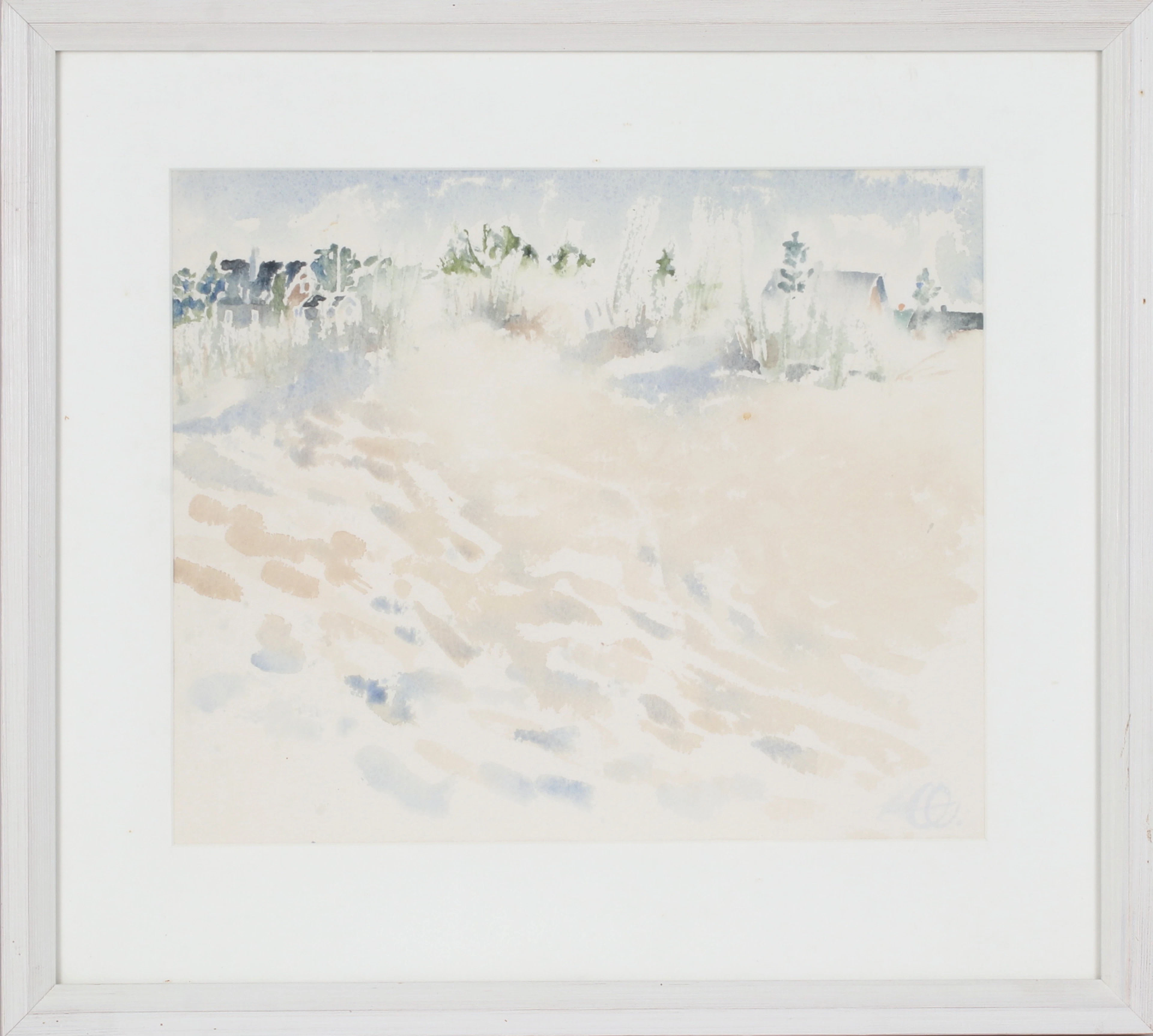 ELISABET HAGLUND. "Bakom Kälingen II", akvarell monogramsignerad.