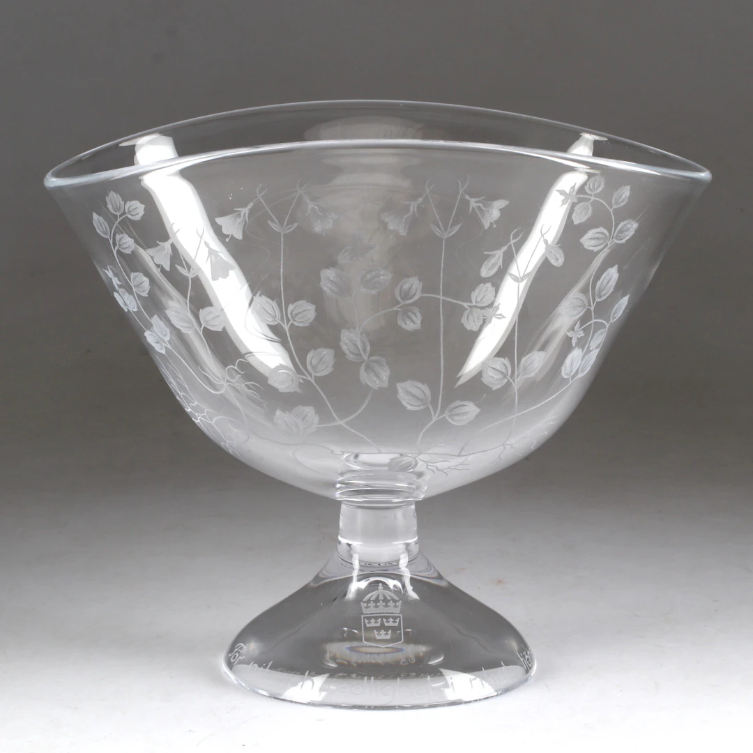 LISA BAUER. Skål, glas, "Linnea", Kosta.