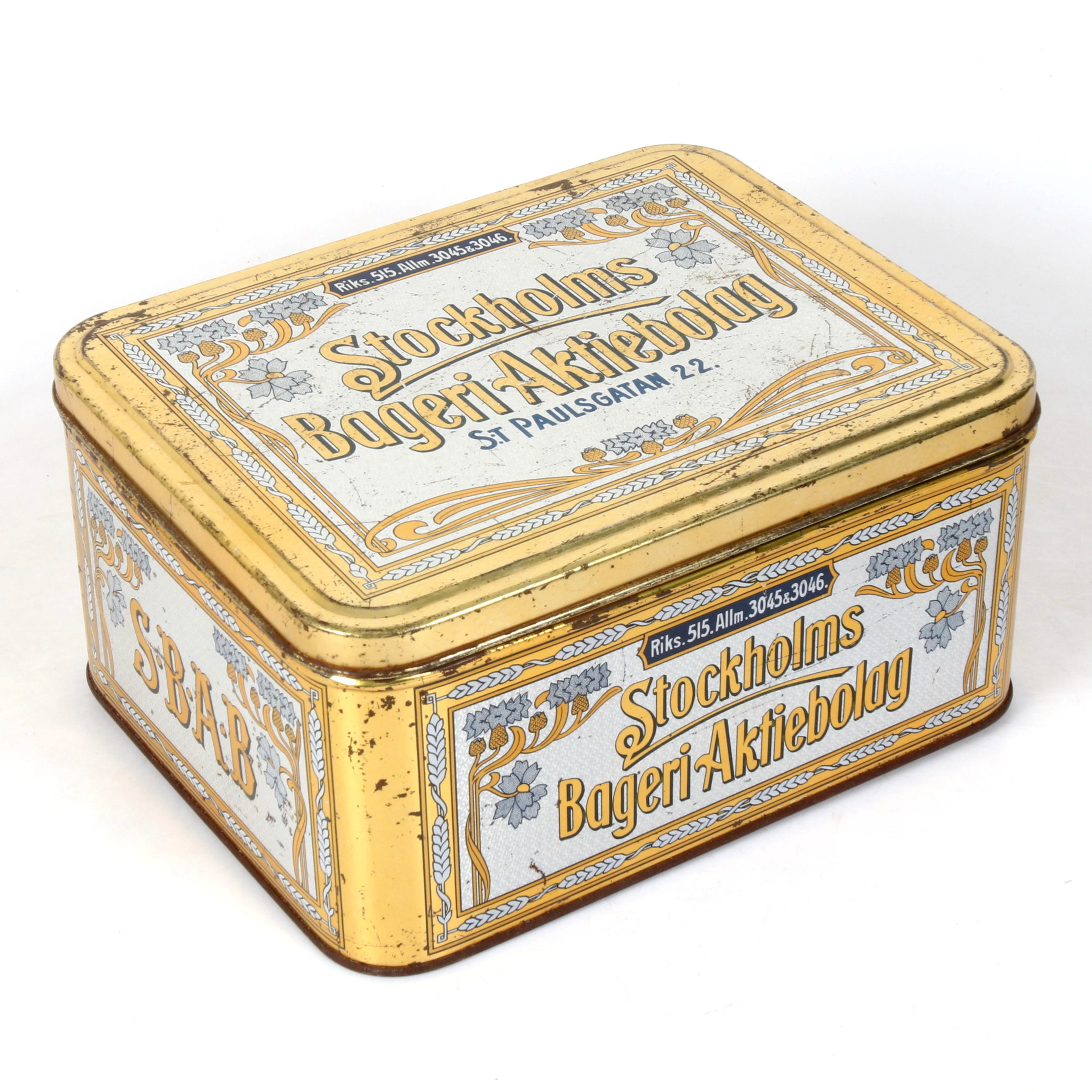 PLÅTBURK, Stockholms Bageri Aktiebolag.