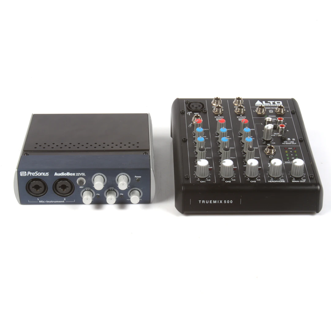 LJUDBOX och MIXERBORD, PreSonus Audio Box 22VSL, Truemix 500 LTO Professional.