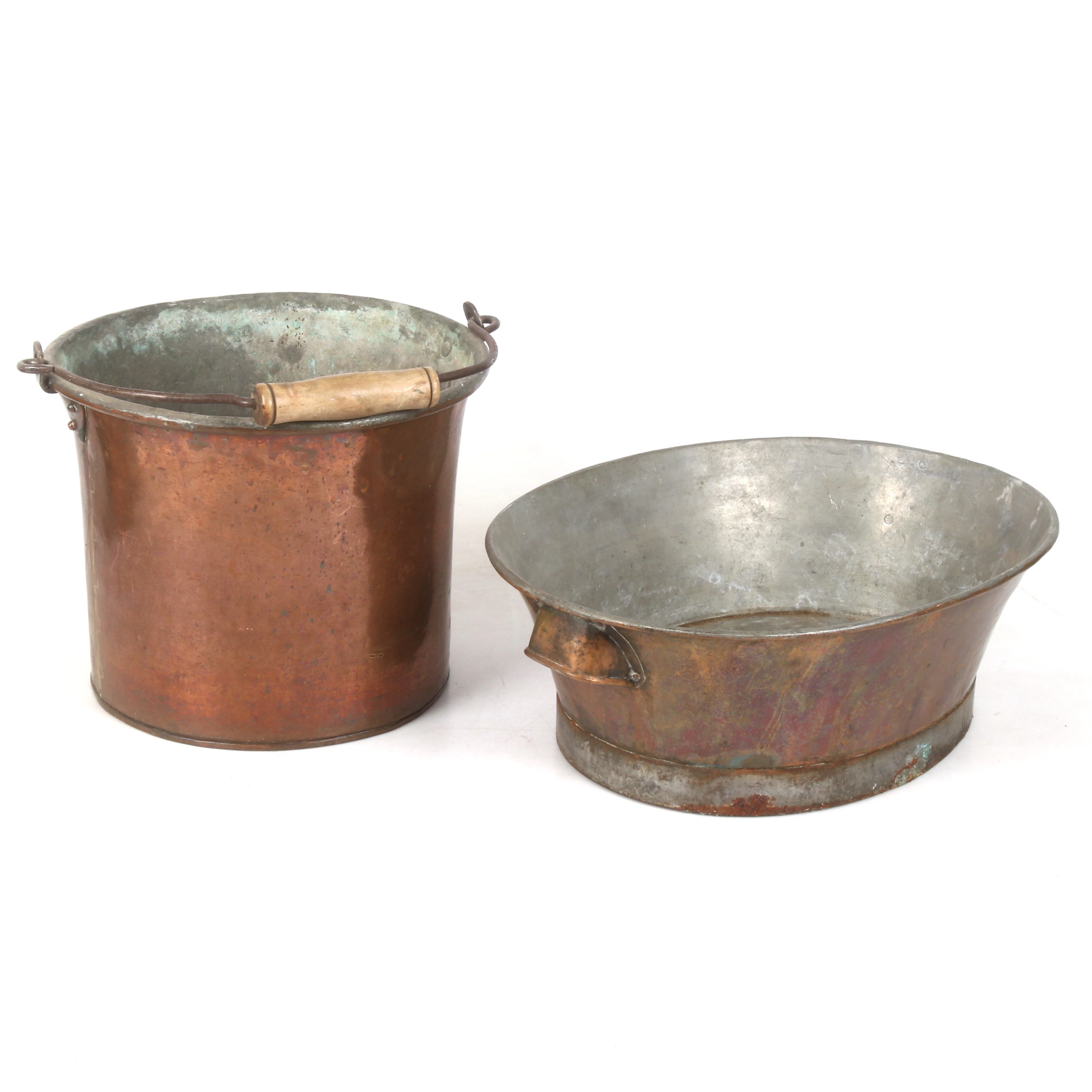 HINK och BALJA, 2 delar koppar, 1800-tal.
