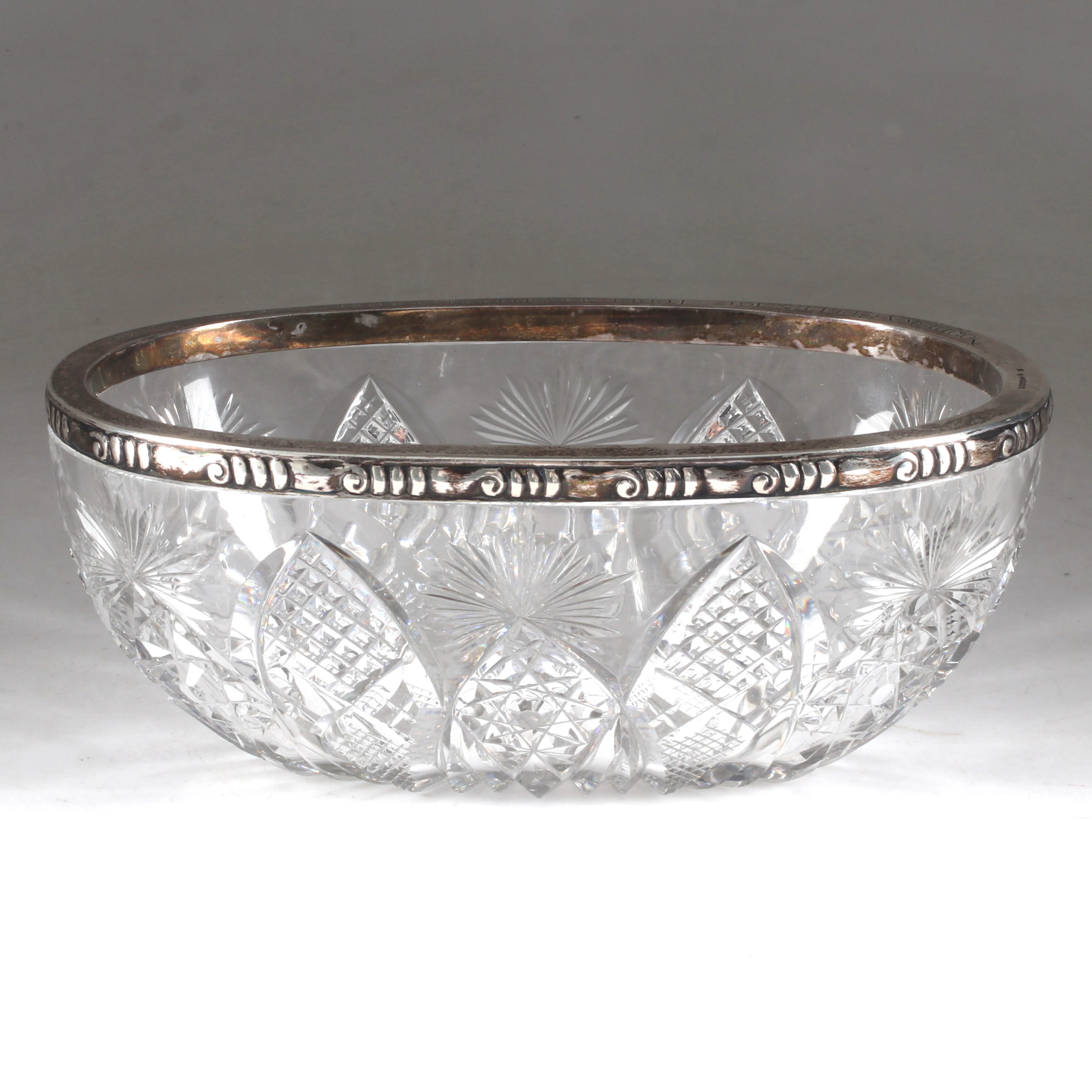 SKÅL, glas med kant av silver, K Andersson 1916.