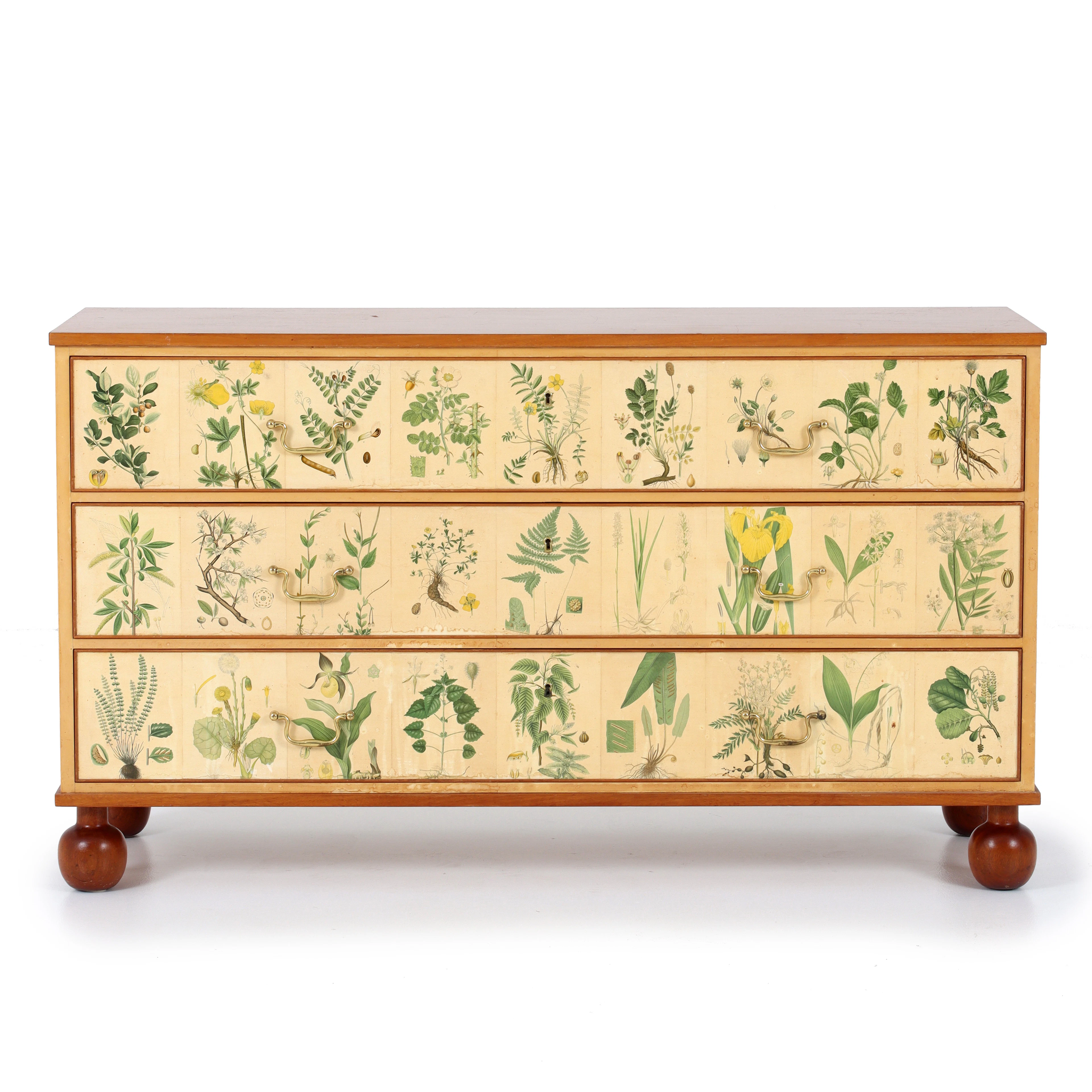 JOSEF FRANK. "Flora", byrå, modellnummer 1050, mahogny, tapetserad