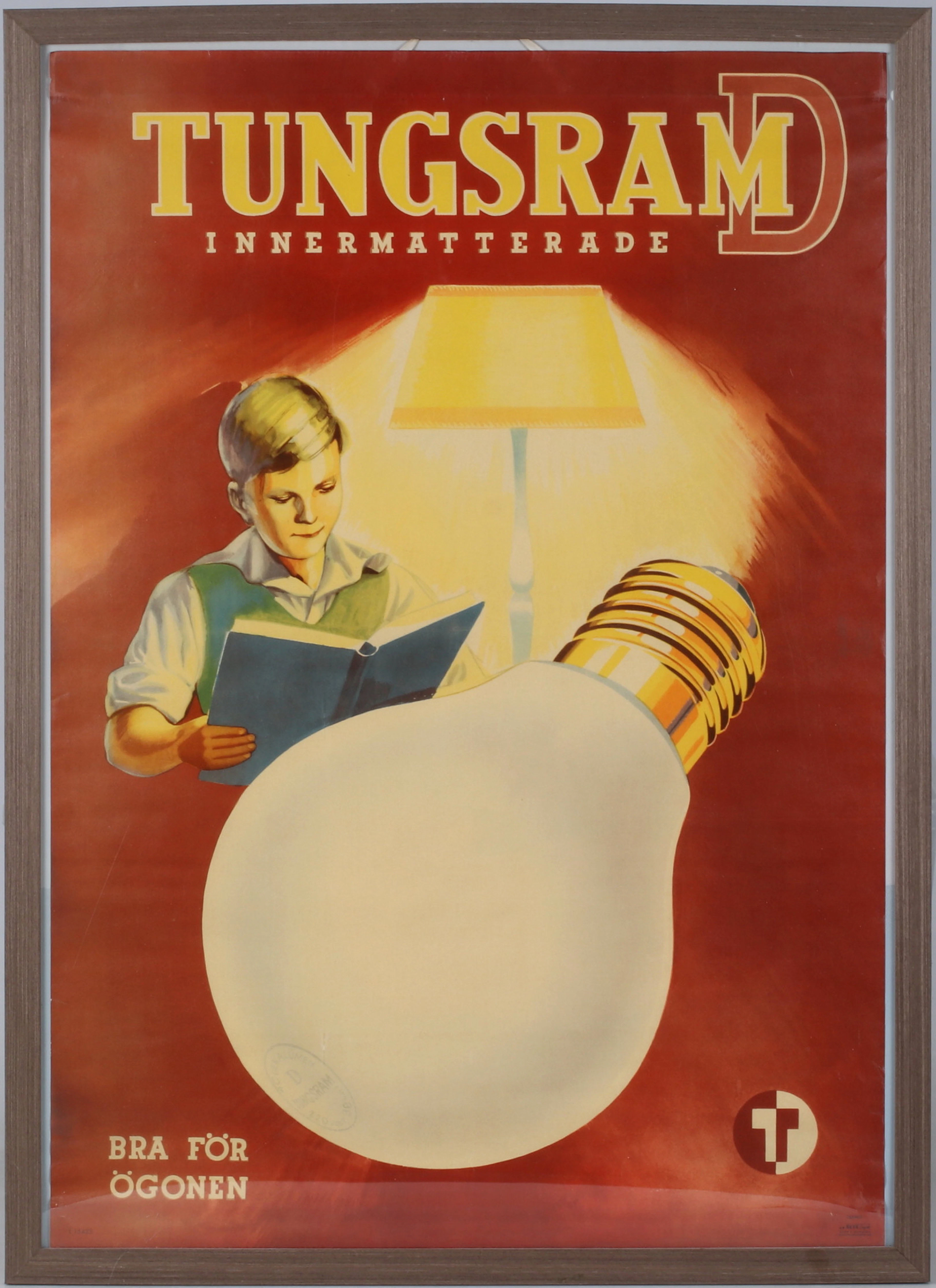 AFFISCH, Tungsram, "Bra för ögonen", 1900-talets mitt.