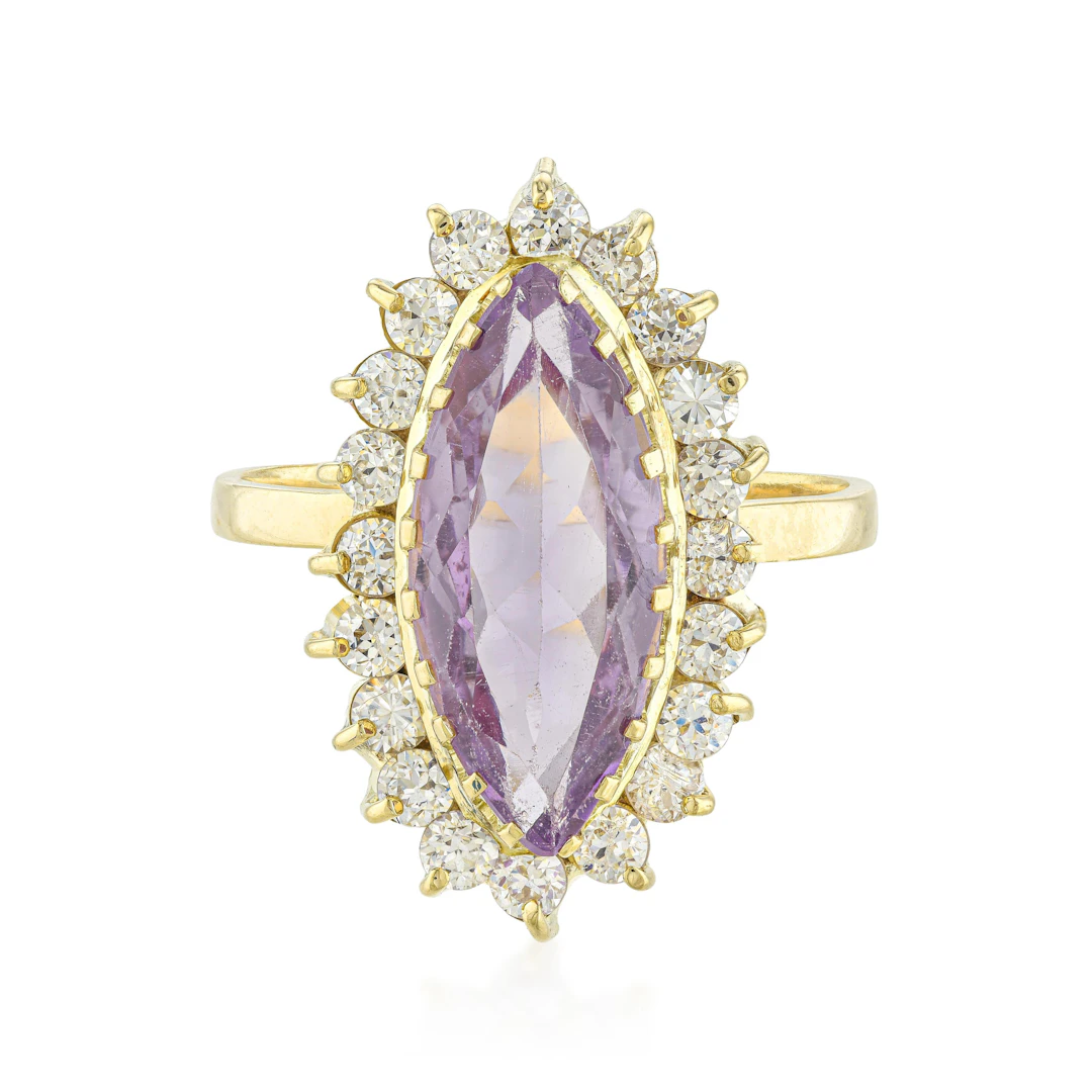 Amethyst and Diamond Cocktail Ring