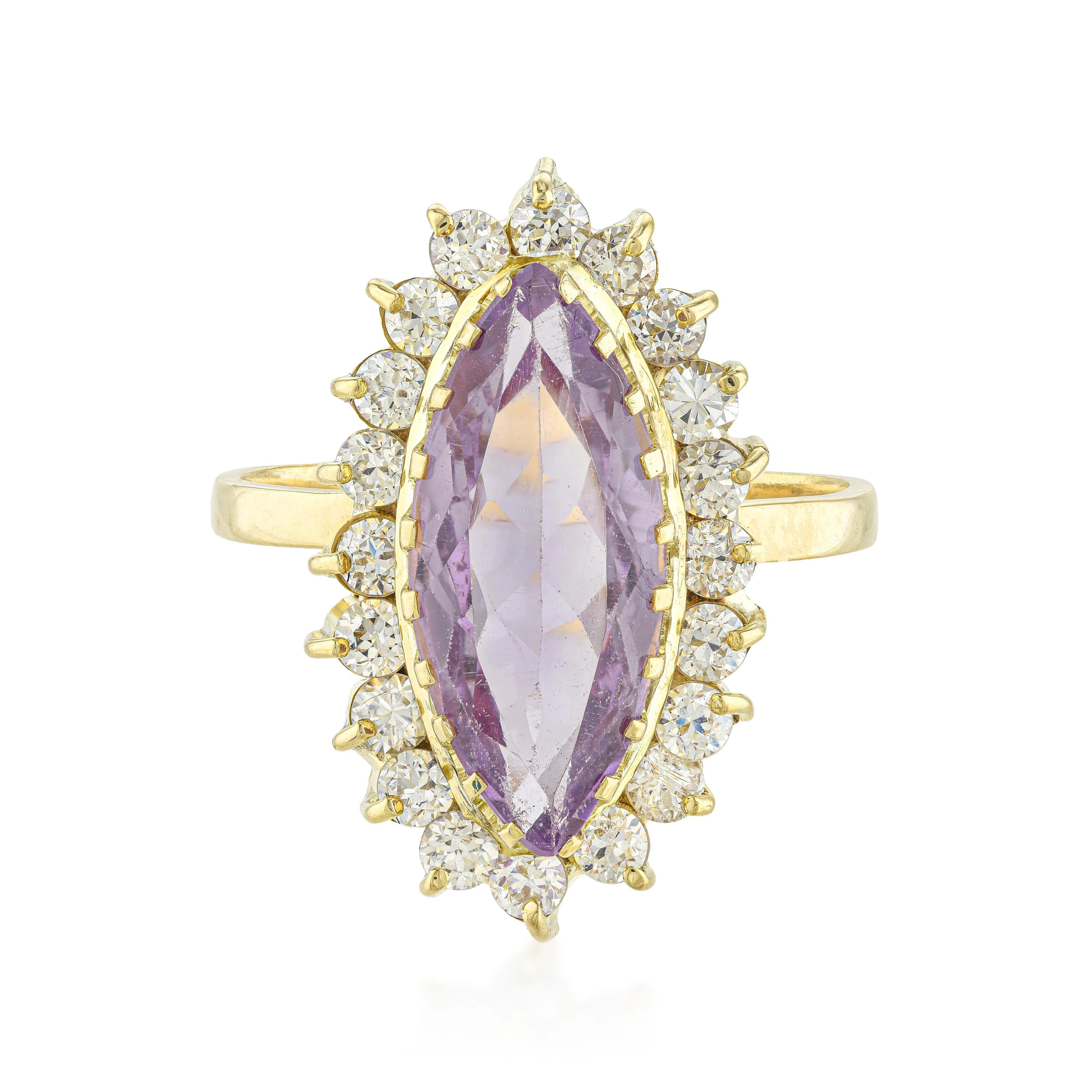 Amethyst and Diamond Cocktail Ring
