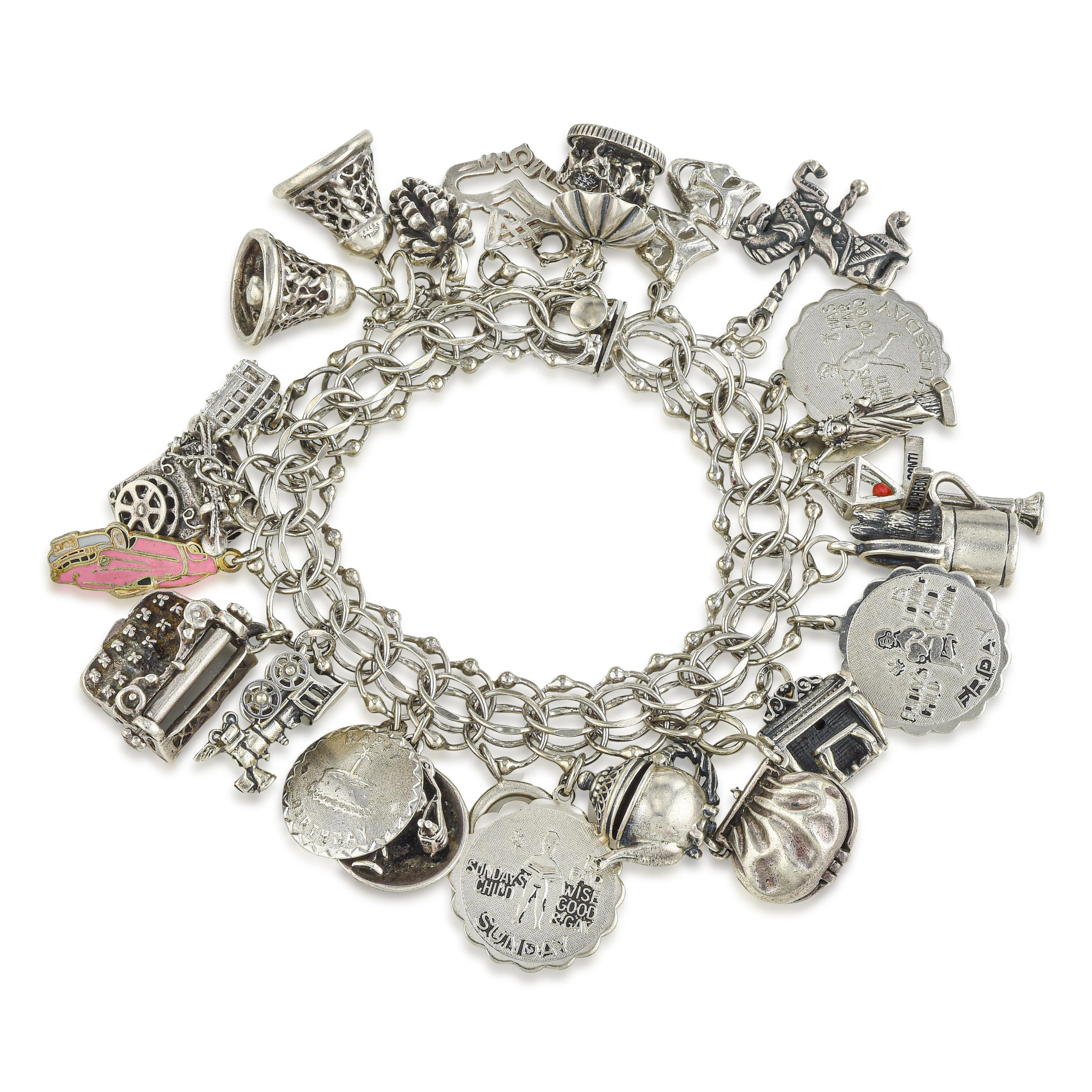 Vintage Silver Charm Bracelet