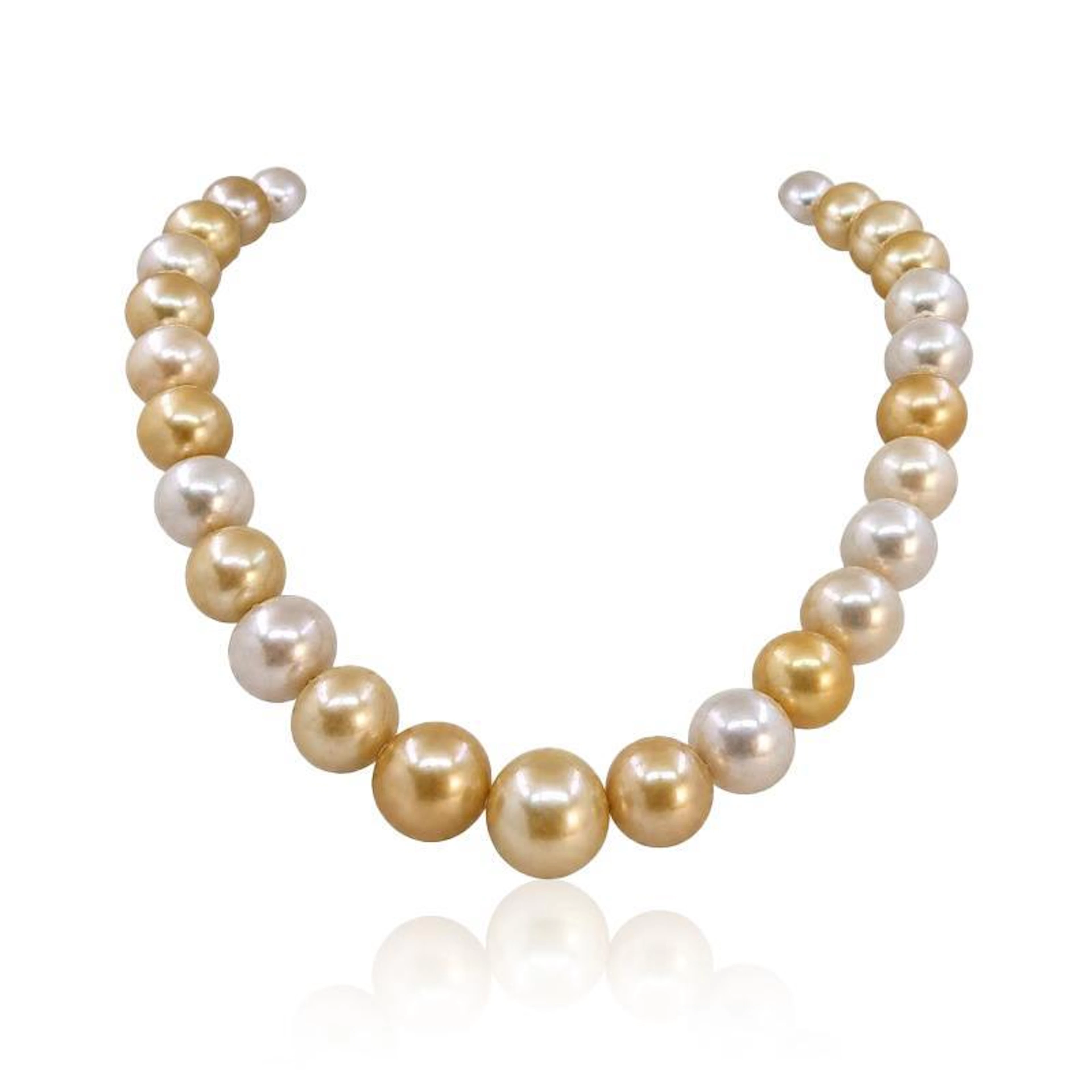 Golden and White South Sea Pearl Necklace