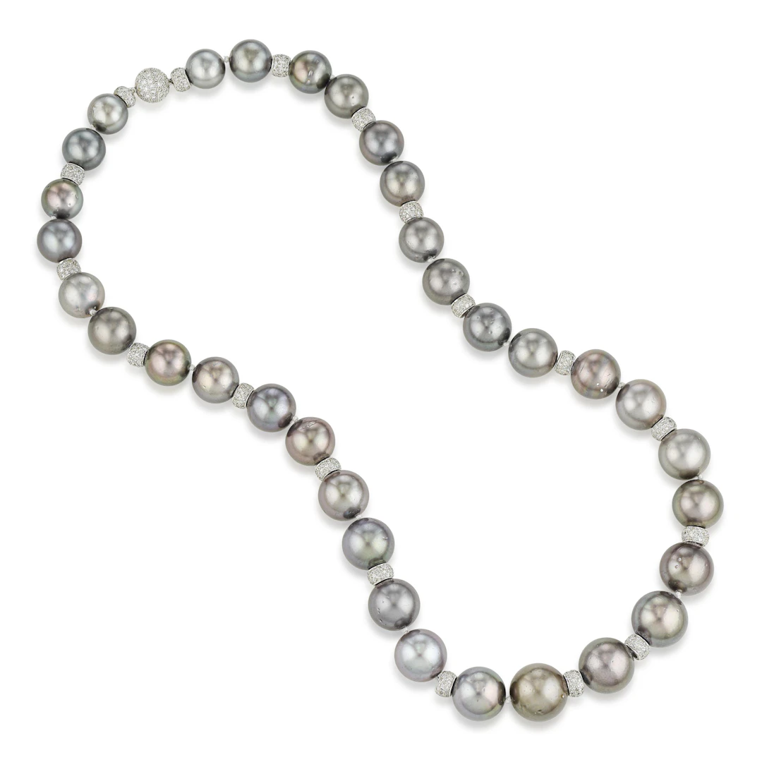 Tahitian Pearl and Diamond Necklace