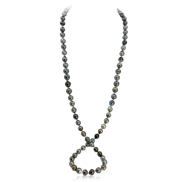 Multi-Color Tahitian Pearl Long Necklace