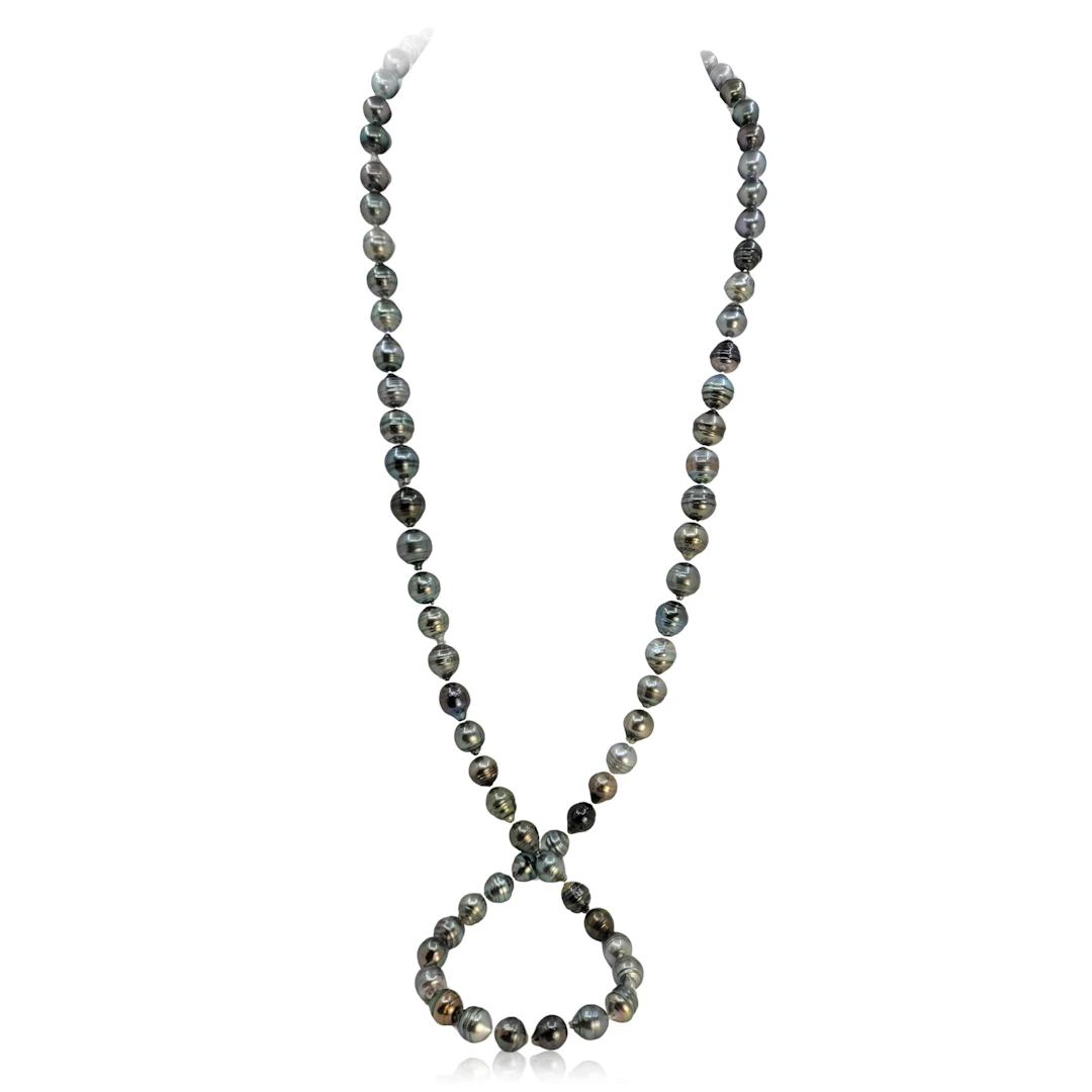Multi-Color Tahitian Pearl Long Necklace