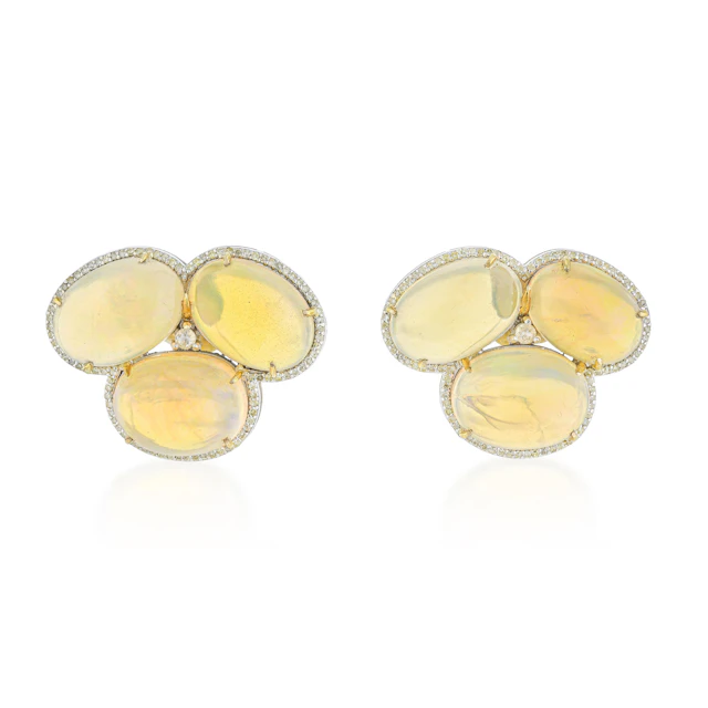 Opal and Diamond Earrings