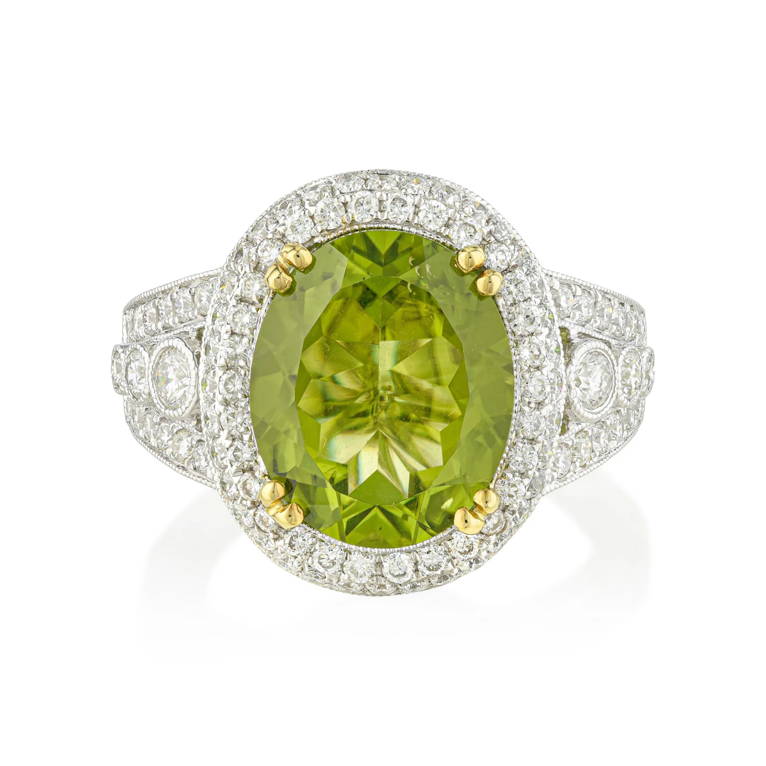 Peridot and Diamond Cocktail Ring