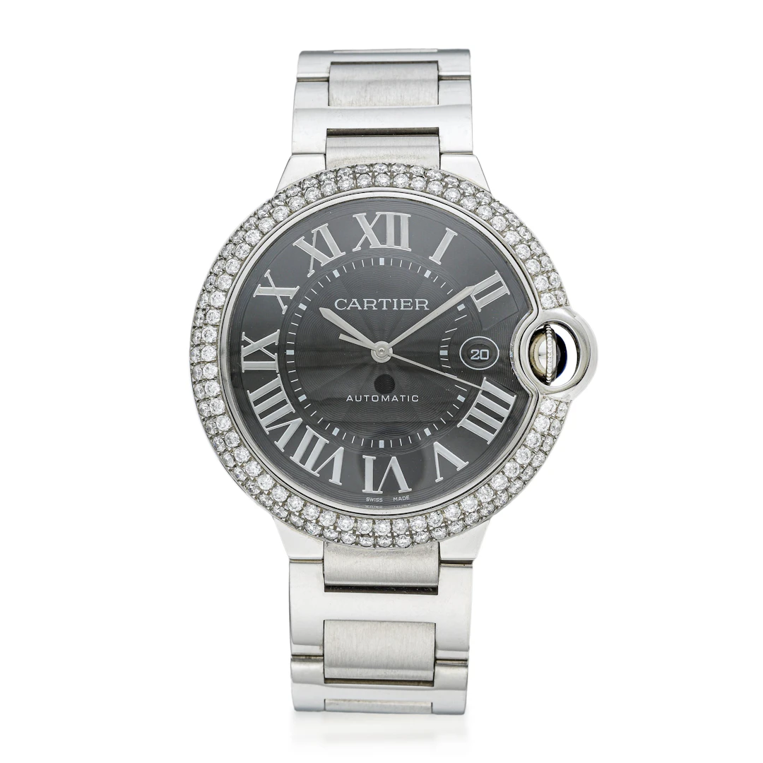 Cartier Ballon Bleu in Steel in Steel with Diamonds