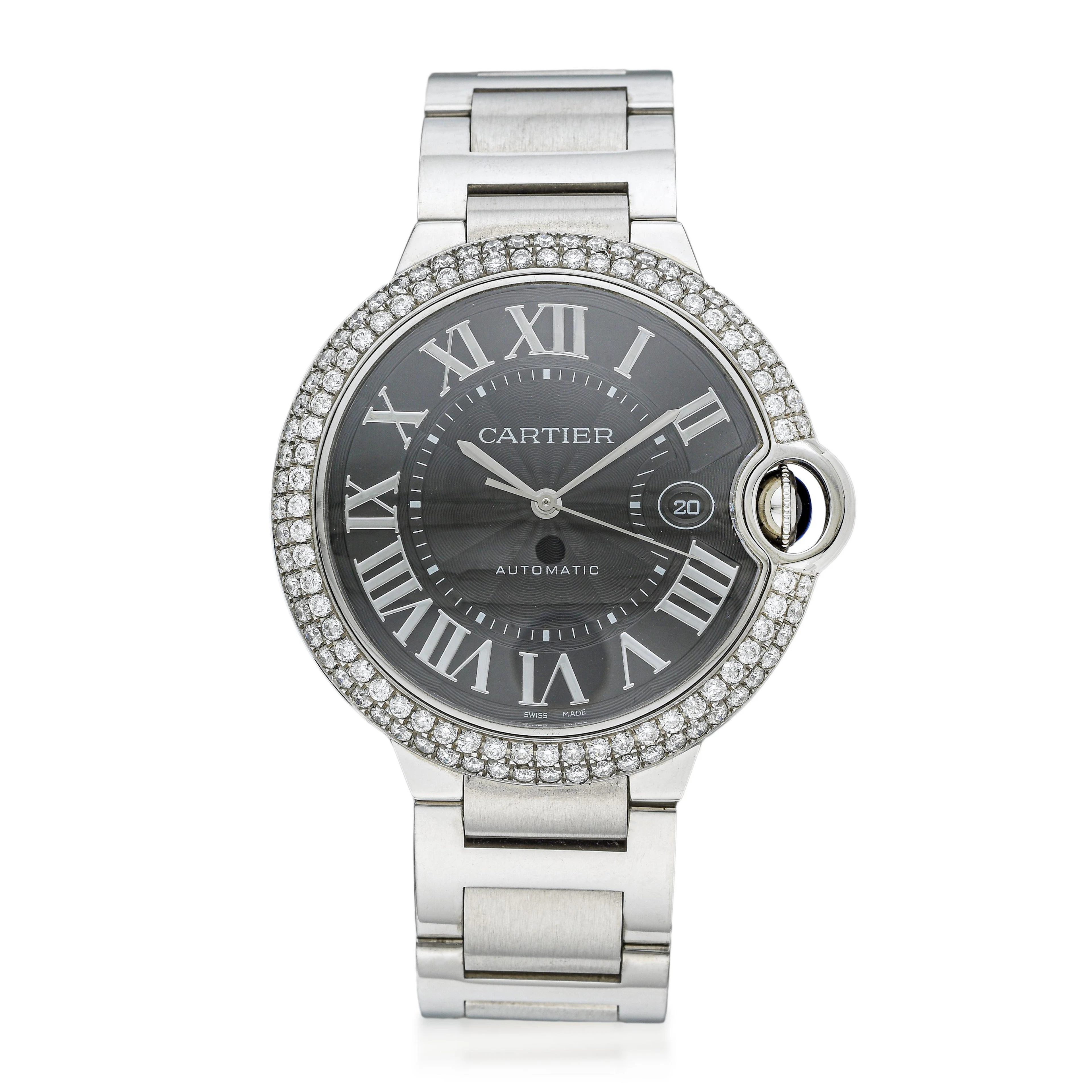 Cartier Ballon Bleu in Steel in Steel with Diamonds
