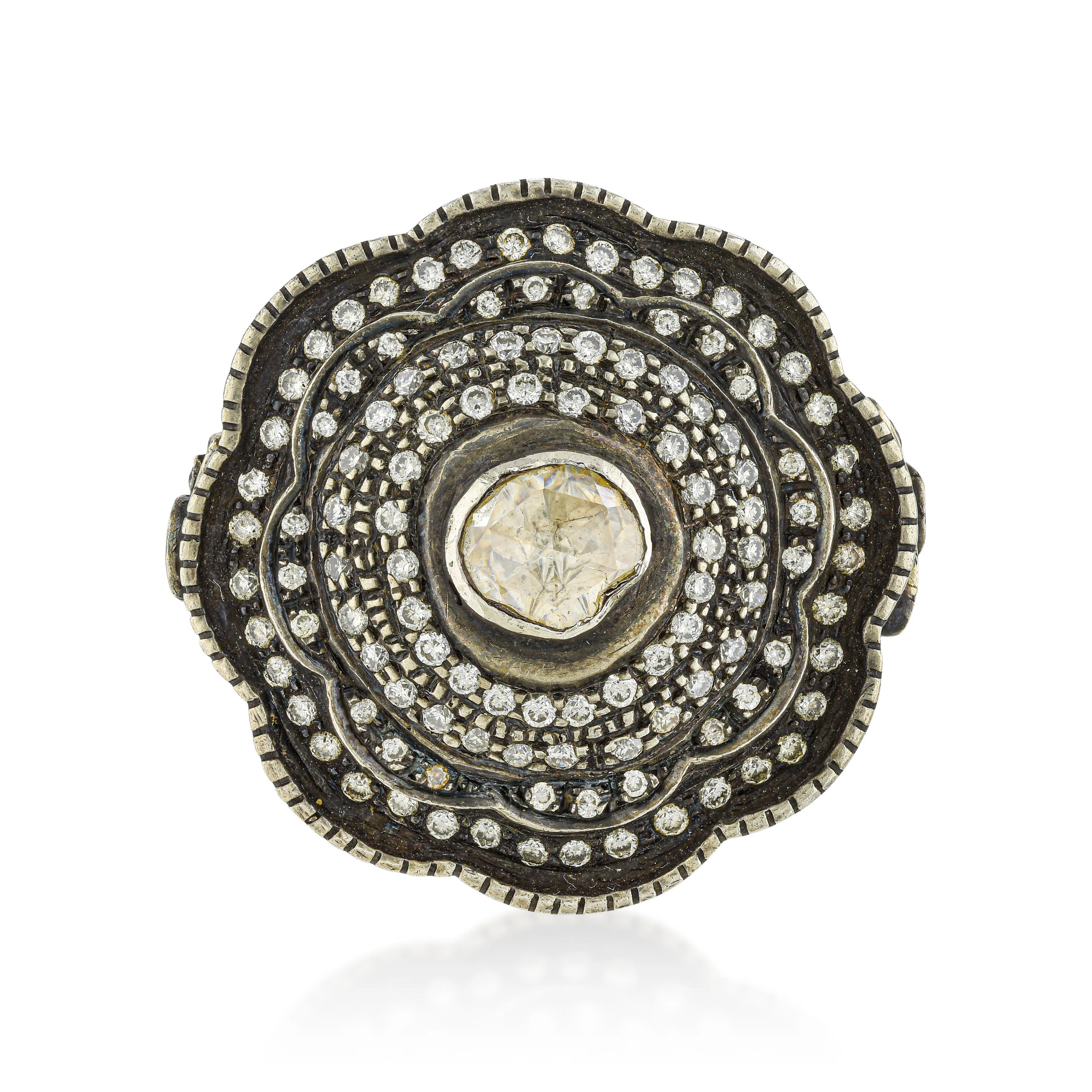 Diamond Floral Cluster Ring