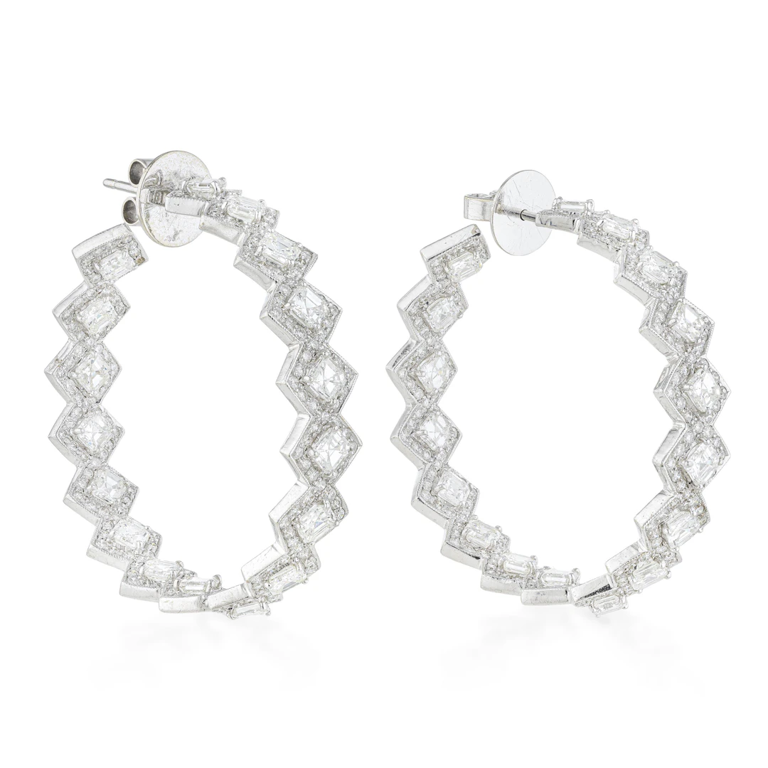 Diamond Hoop Earrings