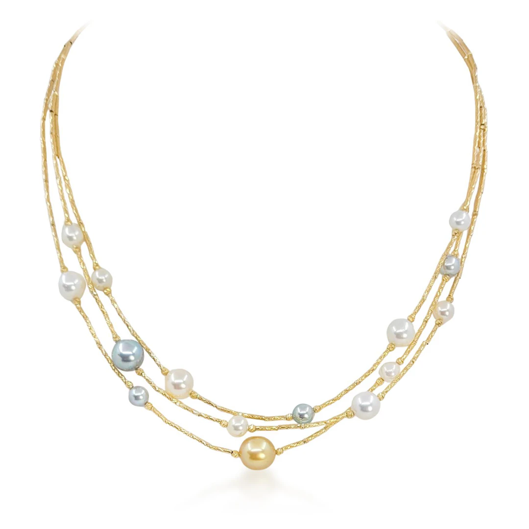 Akoya Pearl Station Necklace