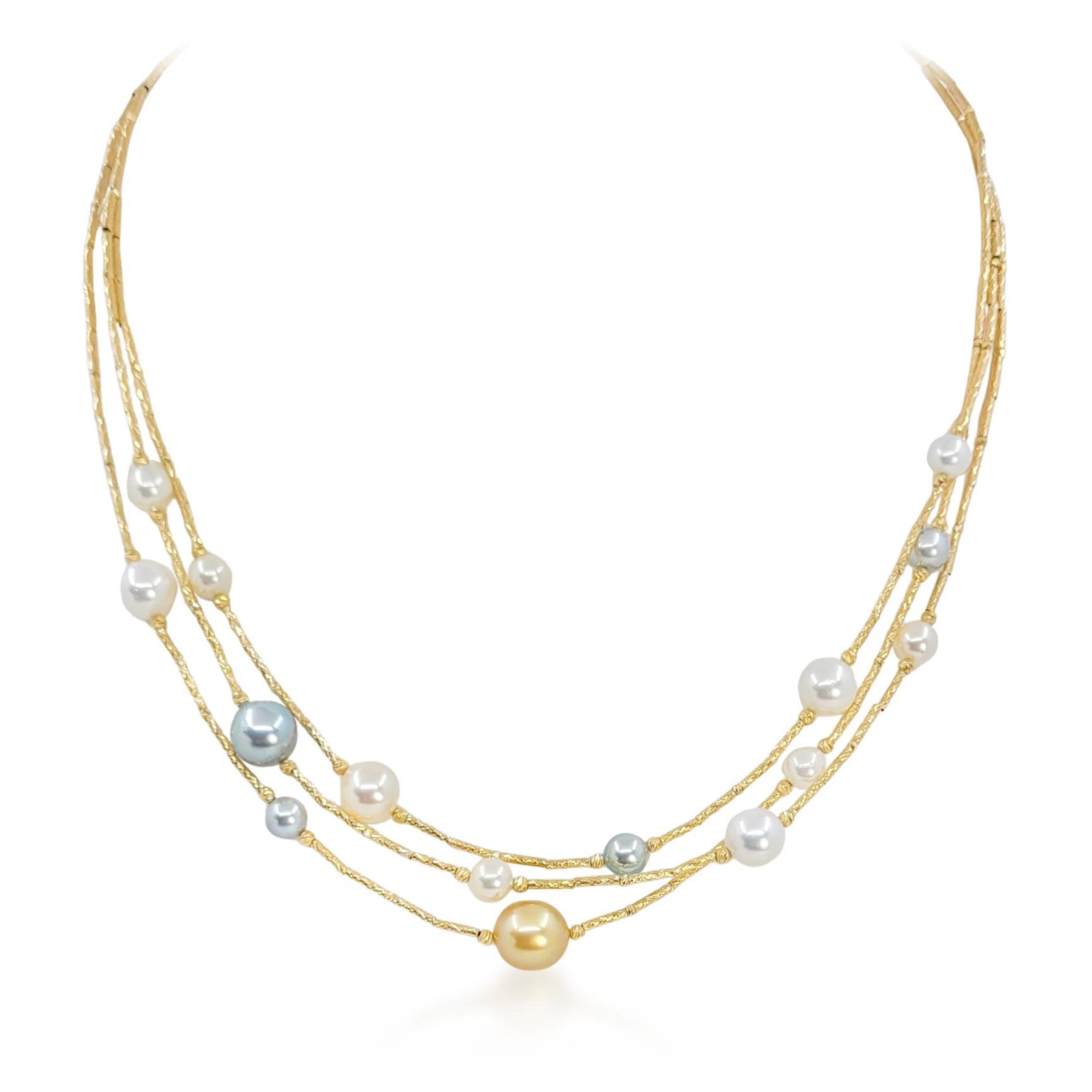 Akoya Pearl Station Necklace