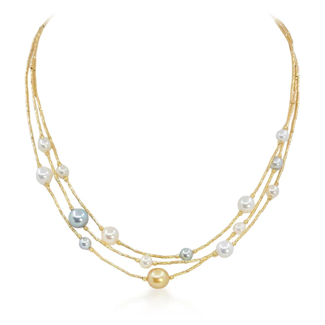 Akoya Pearl Station Necklace